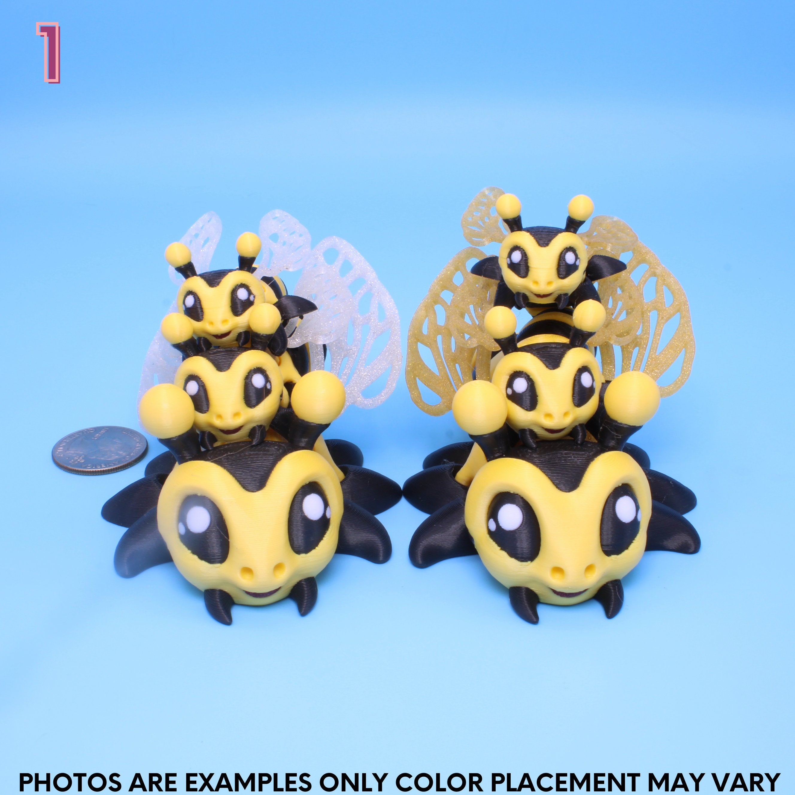 Art Flex Bee, 3 Sizes, 2 Wings options - 3D Printed | Authorized Seller