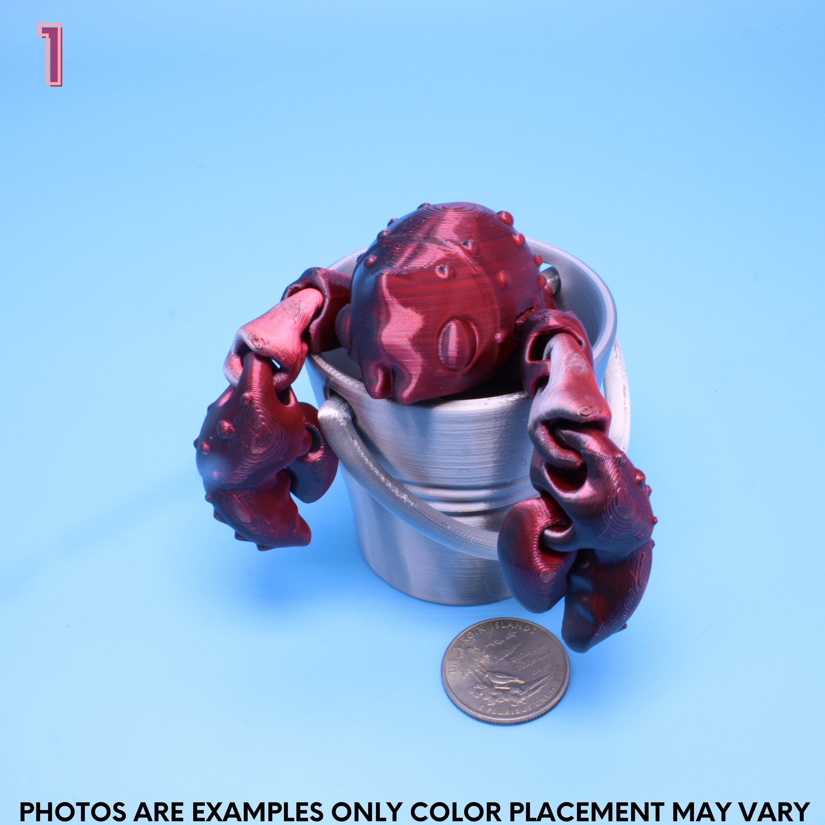 Lobster Red, Black - 3D Printed | Layers In Green Authorized Seller