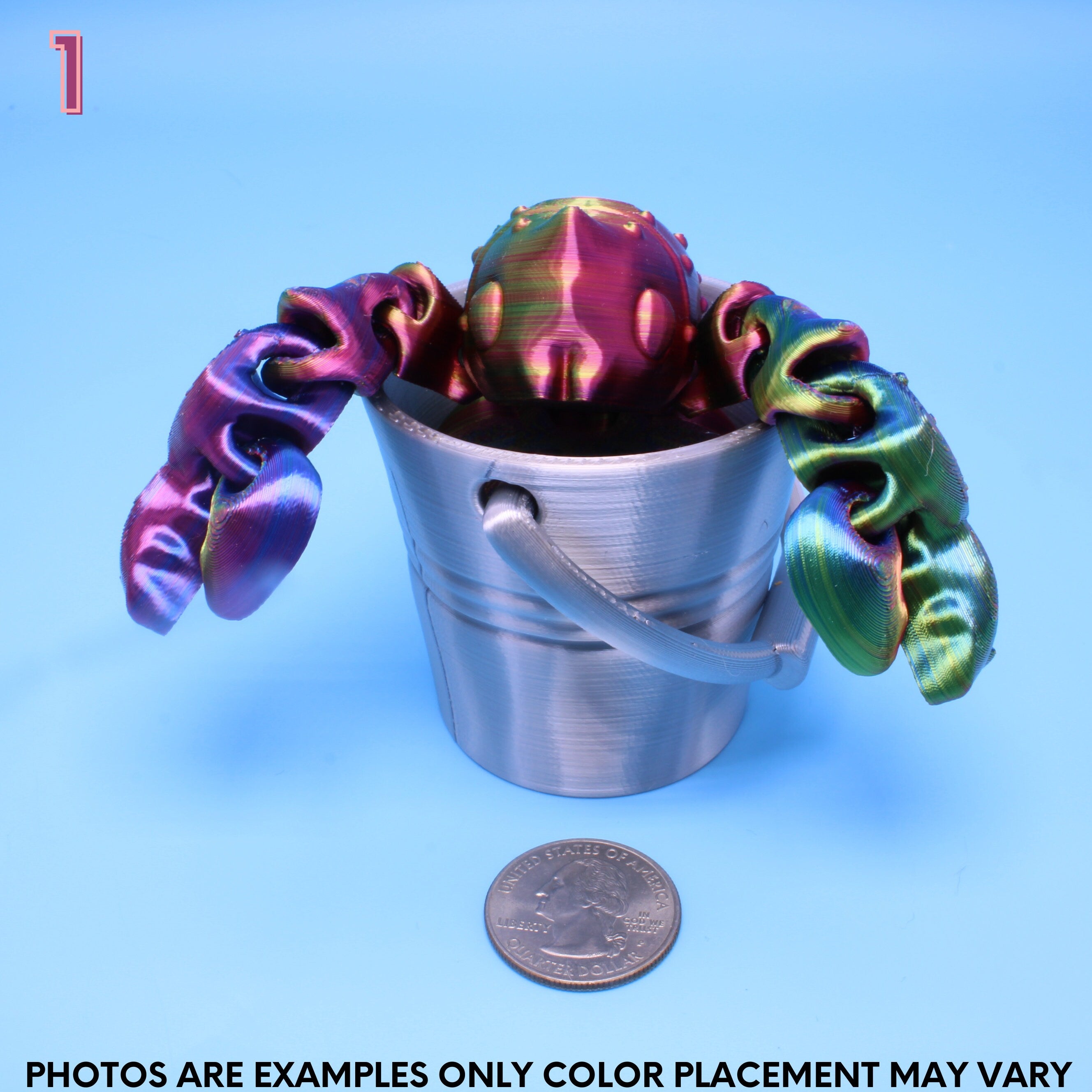 Lobster Red, Gold, Blue- 3D Printed | Layers In Green Authorized Seller