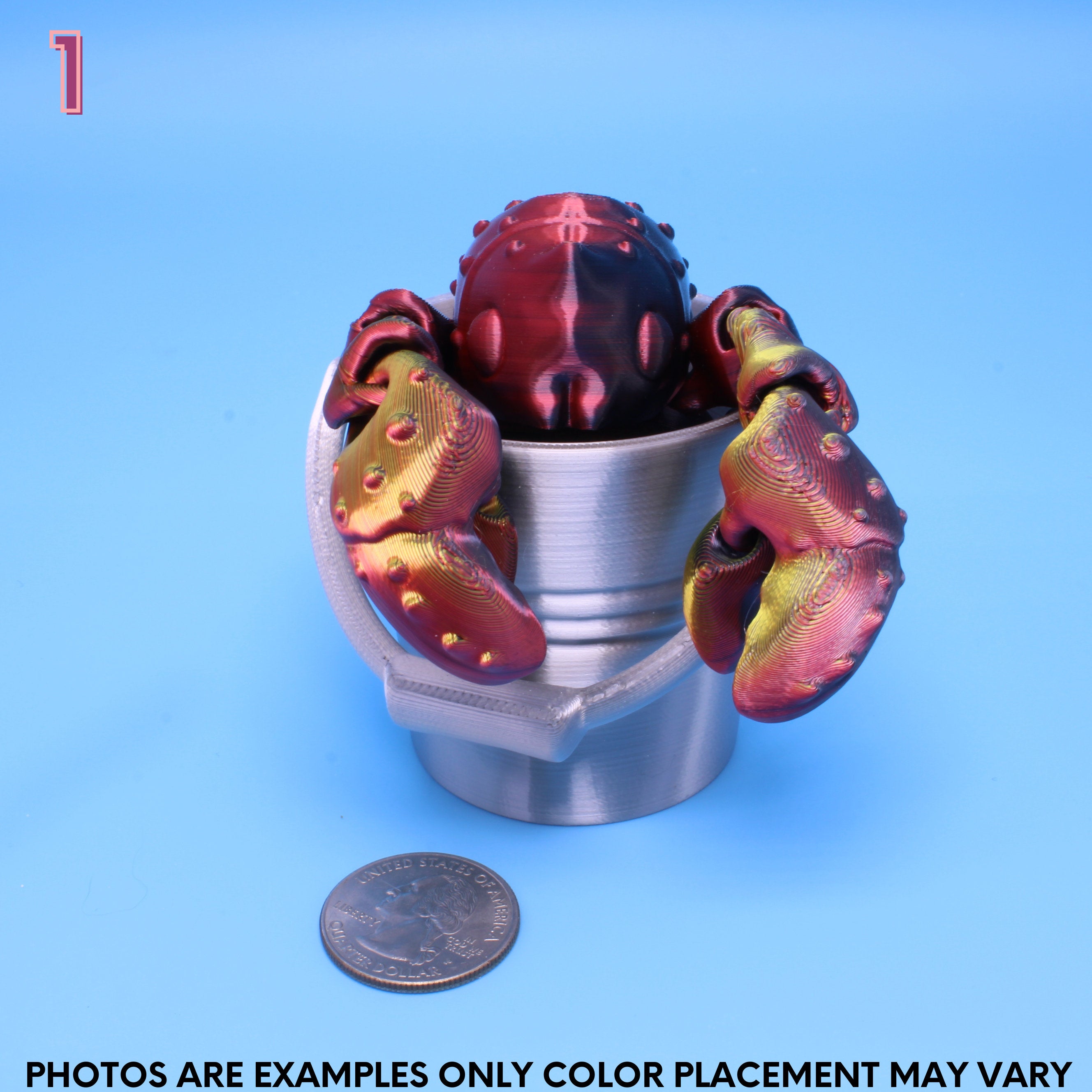 Lobster Red, Gold, Black- 3D Printed | Layers In Green Authorized Seller