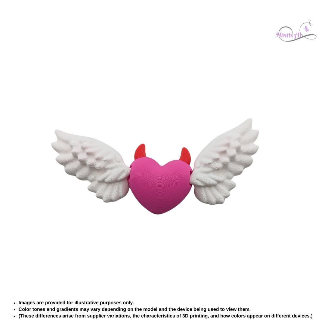 Valentine Devil Heart Articulated Keychain | 3D Printed β Authorized Seller of Cobotech