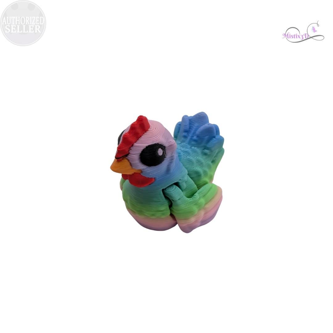 Articulated Chicken Fidget Toy | Random Gradient | 3d printed | Authorized Seller Cinderwing