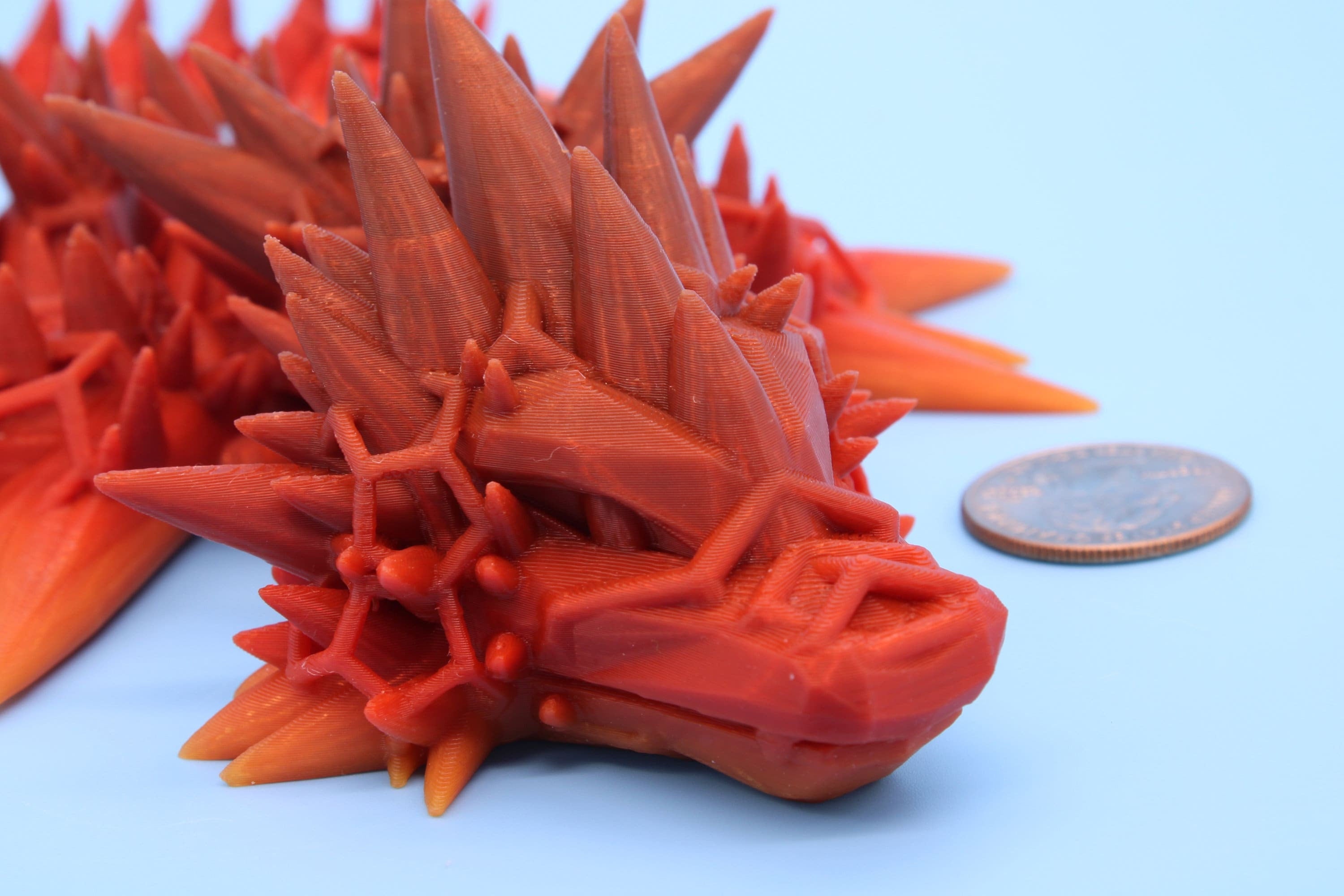 2 Foot Long Void Sea Dragon | 6 Fin Dragon | Multi Color Rainbow | 3D printed Articulating Dragon | Fidget Toy | Sharp Flexi Sensory