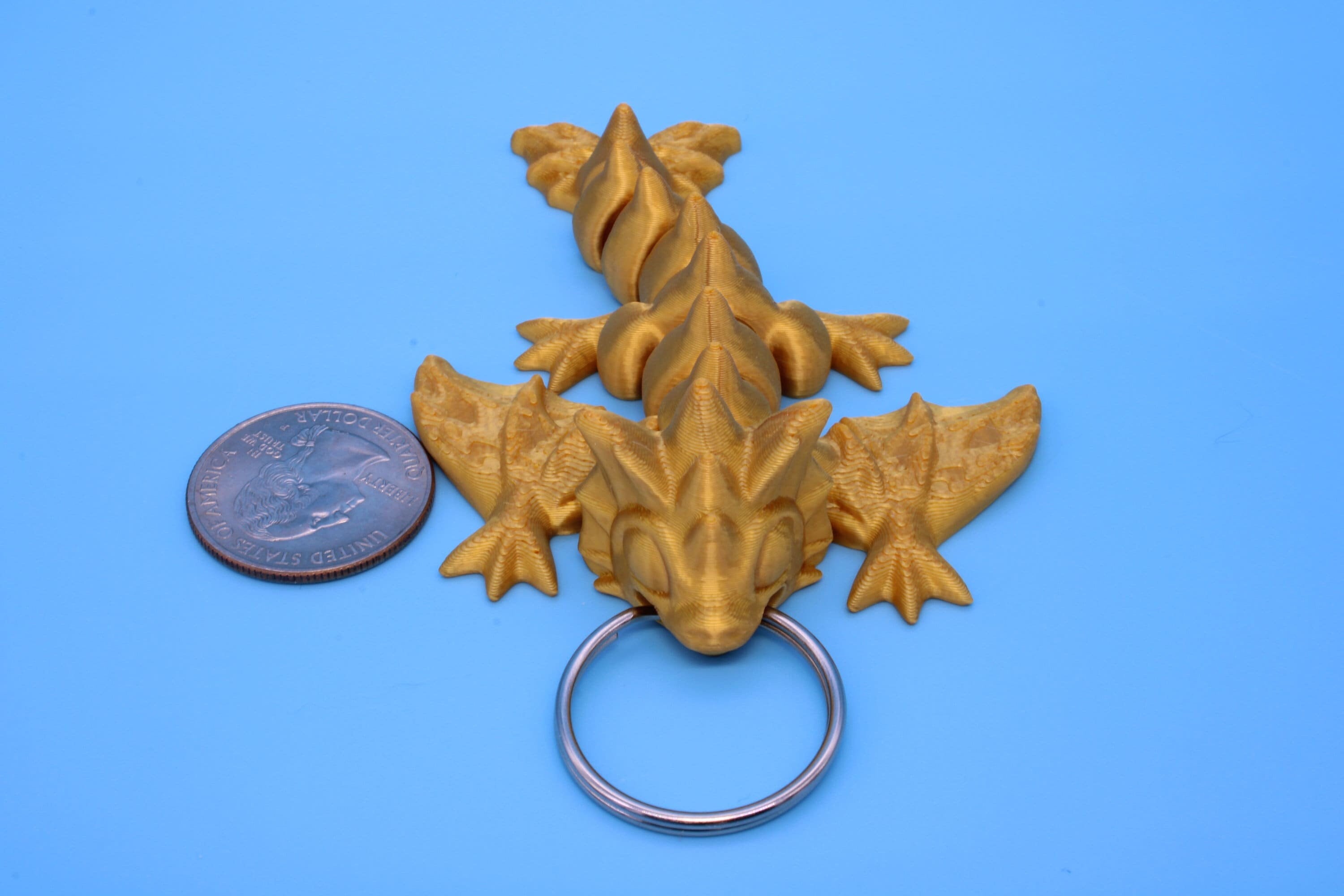 Baby Wyvern Dragon Keychain | 3D Printed Wyvern Dragon | 4 inches Dragon Friend | Sensory Toy | Fidget Toy | Flexi Dragon.