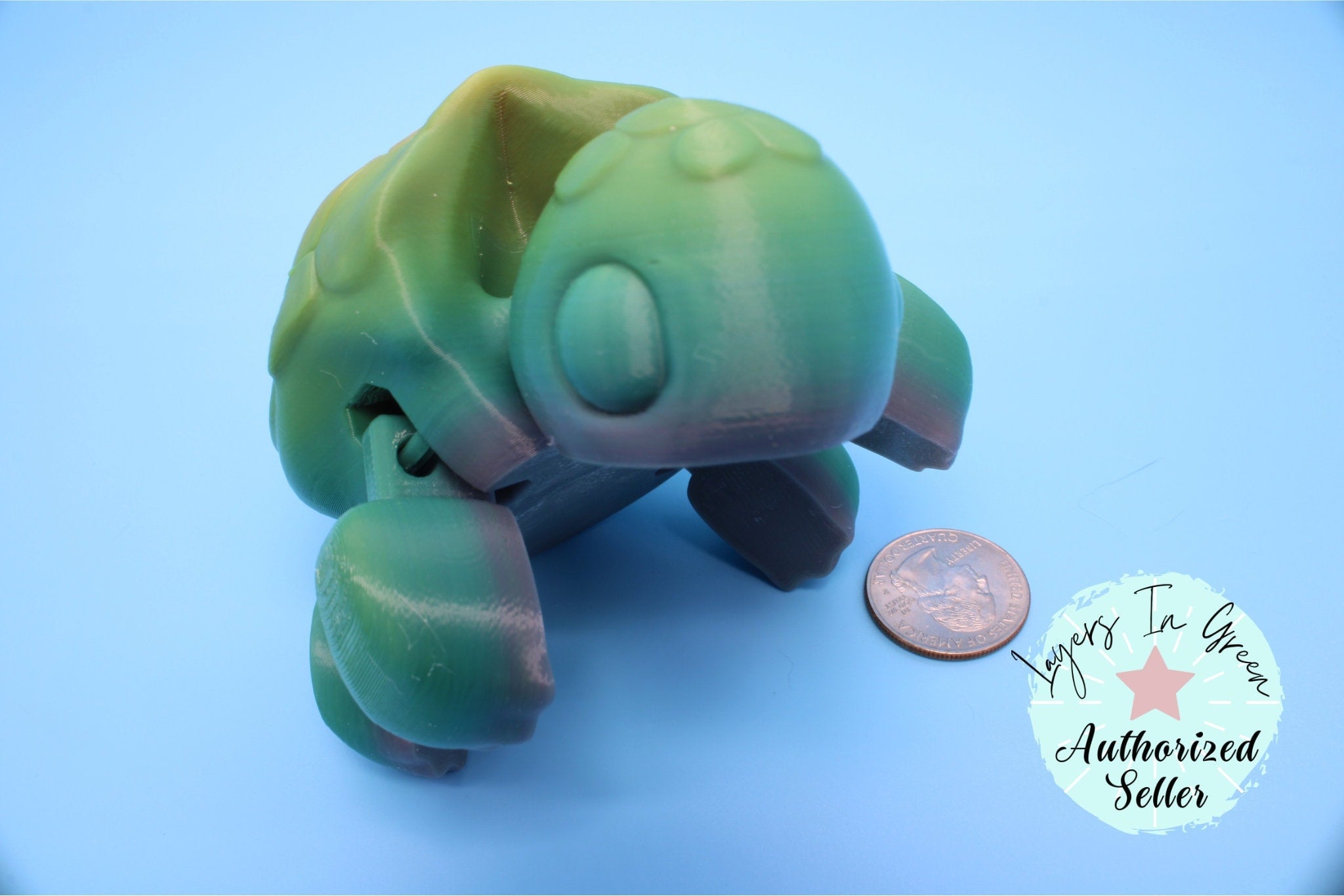 Articulating Turtle | 3D Printed Cute Turtle with heart on shell | Friendly Reptile | Sensory Toy | Fidget Toy | Articulating Turtle | Stim.
