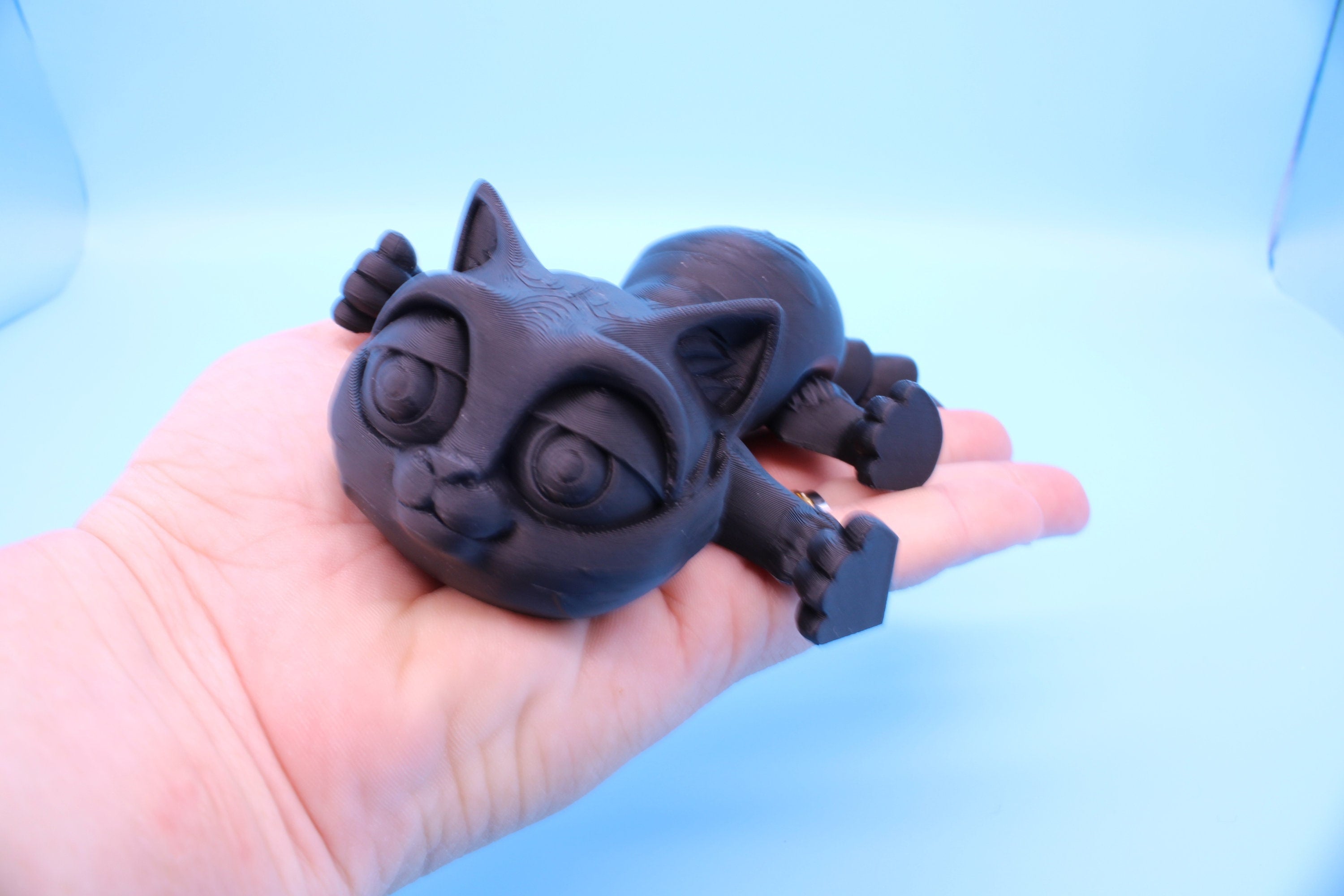 7 inch Fidget Cat | Black Cat | Multi Color | Fidget Toy | 3D Printed Kitten | Articulating Kitty | Flexi Toy | Stress Relief Gift