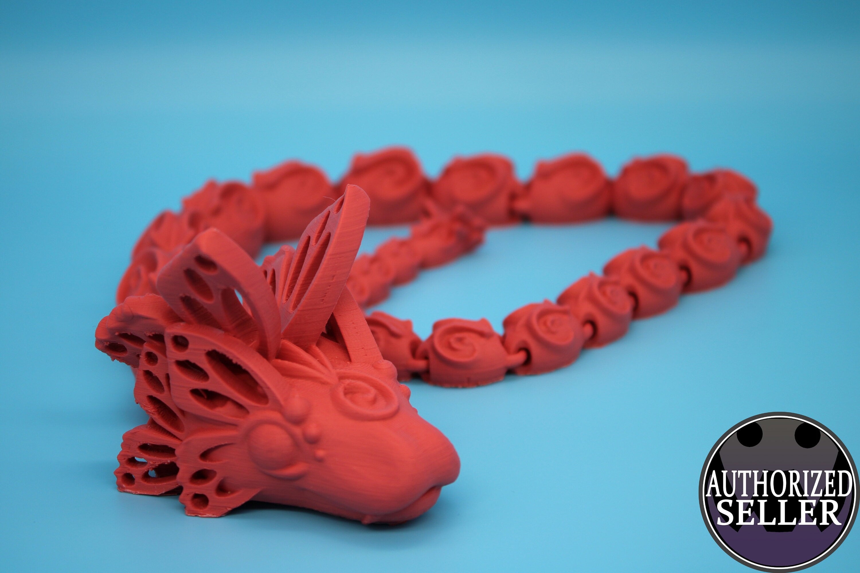 Butterfly Snake | 28 in | Coral | 3D Printed | Fidget Toy | Flexi Toy Snake | Desk Toys | Sensory Toy.