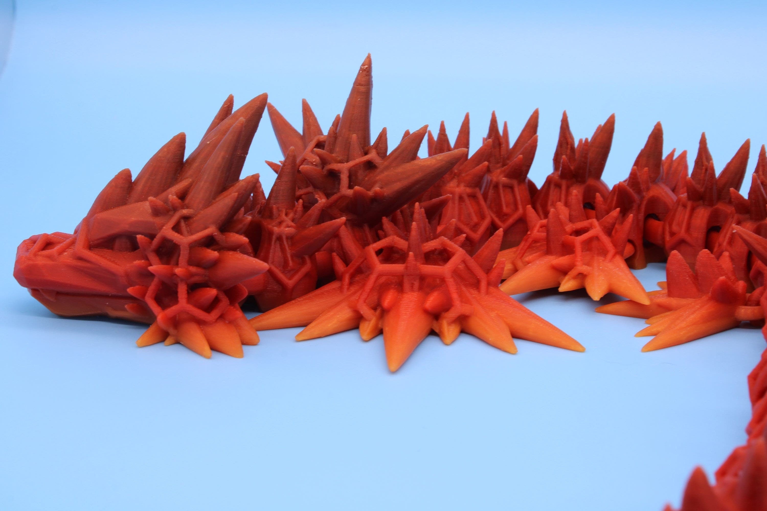 2 Foot Long Void Sea Dragon | 6 Fin Dragon | Multi Color Rainbow | 3D printed Articulating Dragon | Fidget Toy | Sharp Flexi Sensory