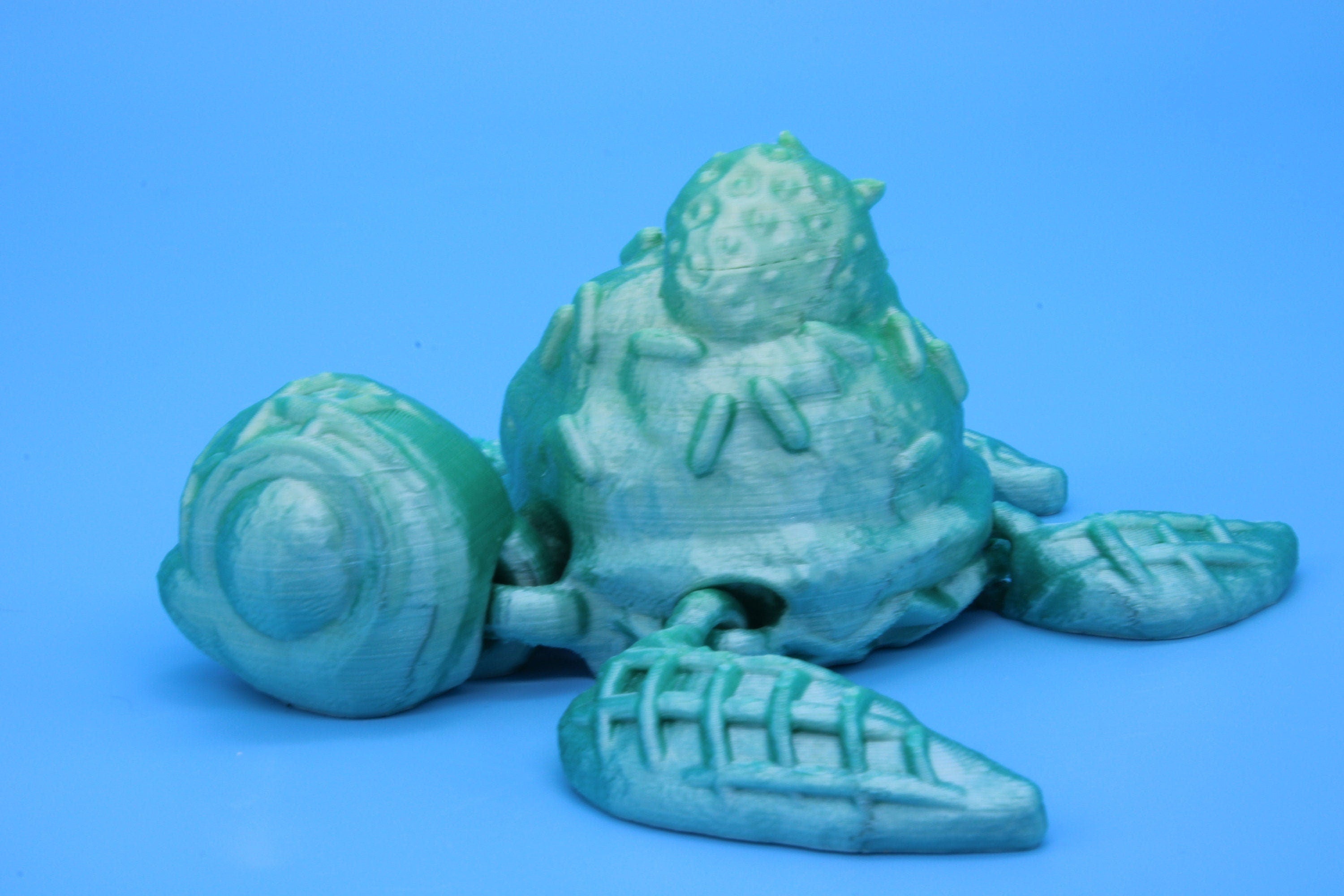 Dessurtle (Dessert & Turtle) 3D Printed, fidget pet Turtle with waffle cone legs, Ice Cream Sprinkles w/ strawberry top