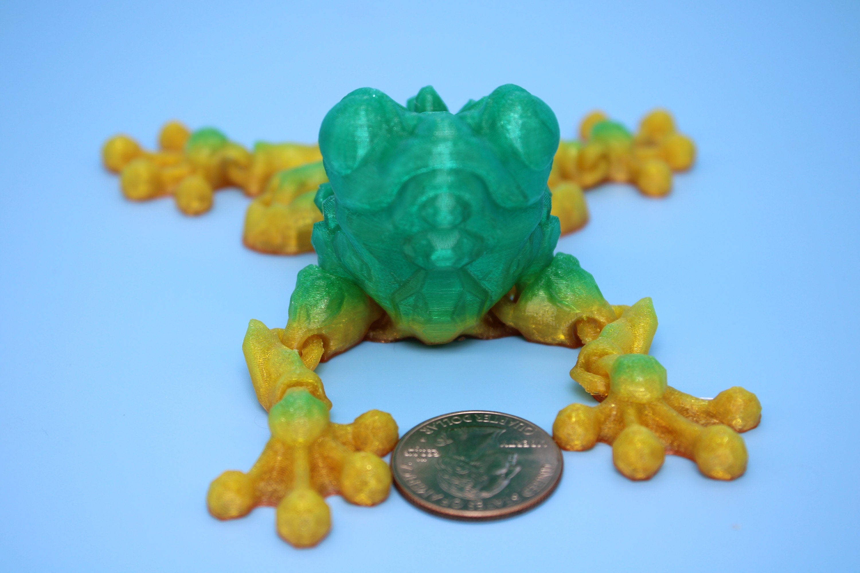 Miniature Flexible Crystal Frog | 3D Printed Crystal Cute Frog | 5.5 inches | Friendly Frog | Sensory Toy | Fidget Toy | Articulating Frog.