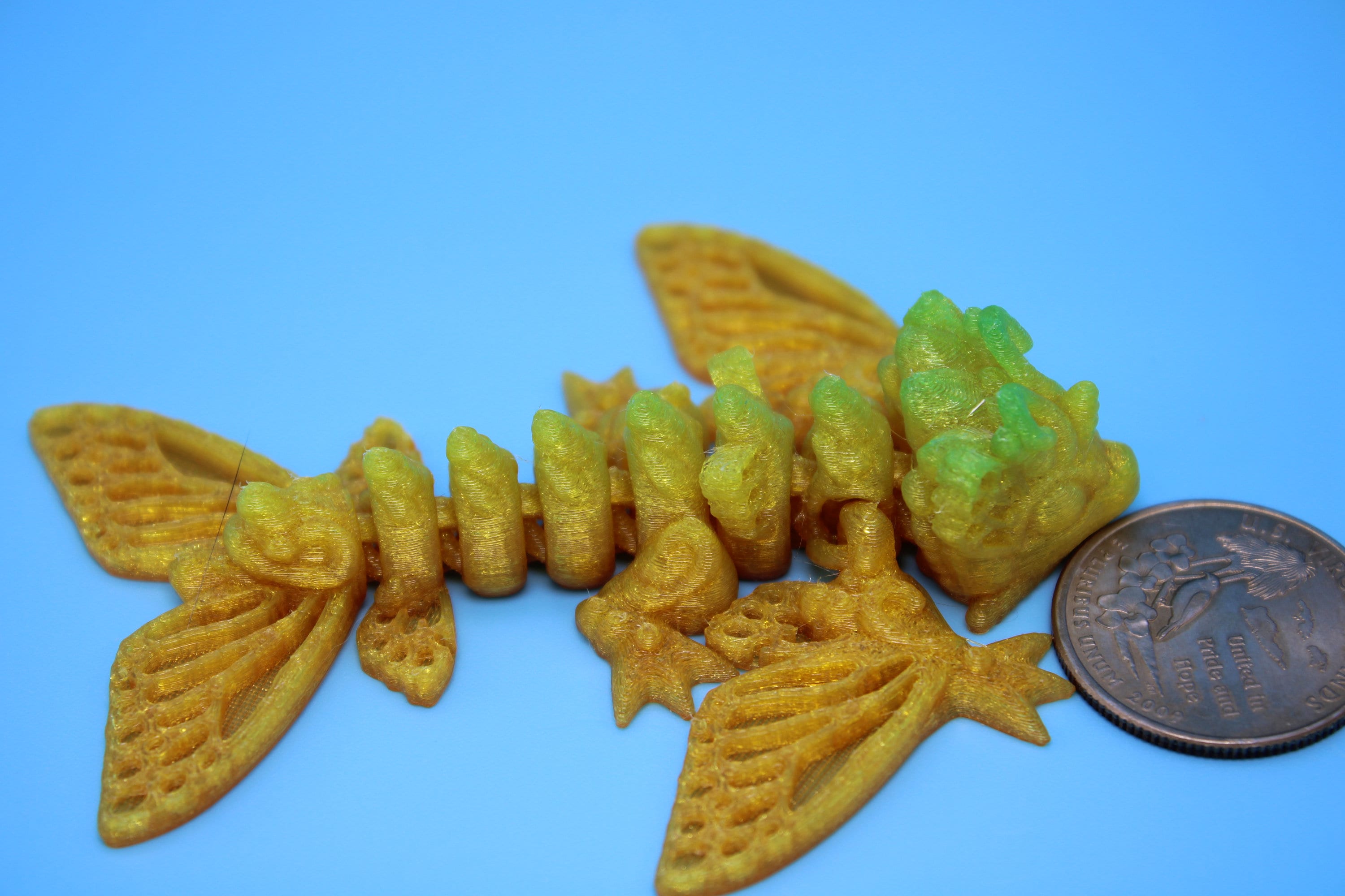 Butterfly Wyvern | Flexible (TPU) | Miniature | 3D Printed | Wyvern Dragon | 3.25 in. | Dragon Toy | Fidget Toy | Flexi Dragon