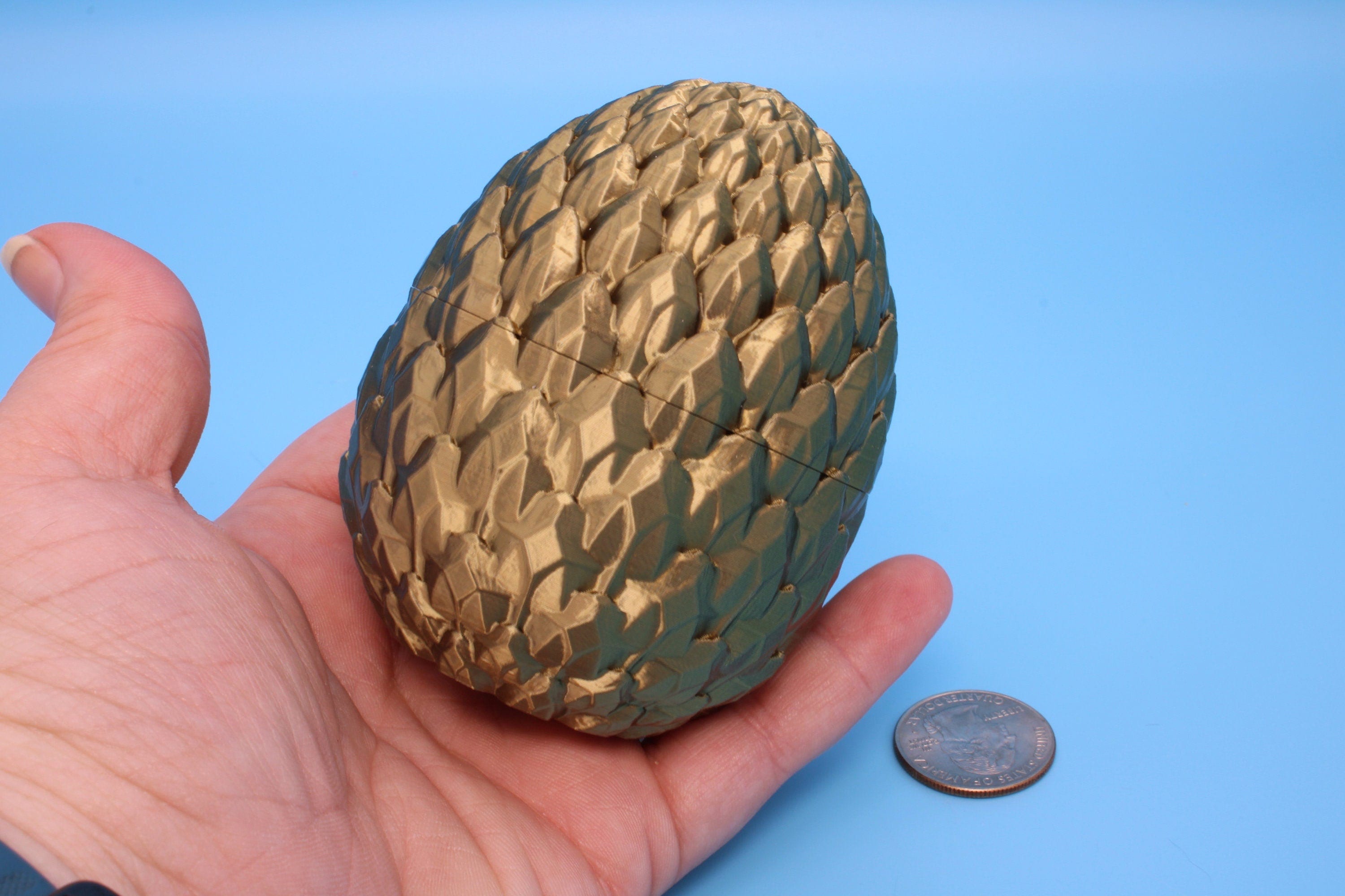 Small Dragon Scale Egg | 3D printed Dragon Egg Storage! | 3.5 in. Crystal Egg | Gift. Decorative Egg
