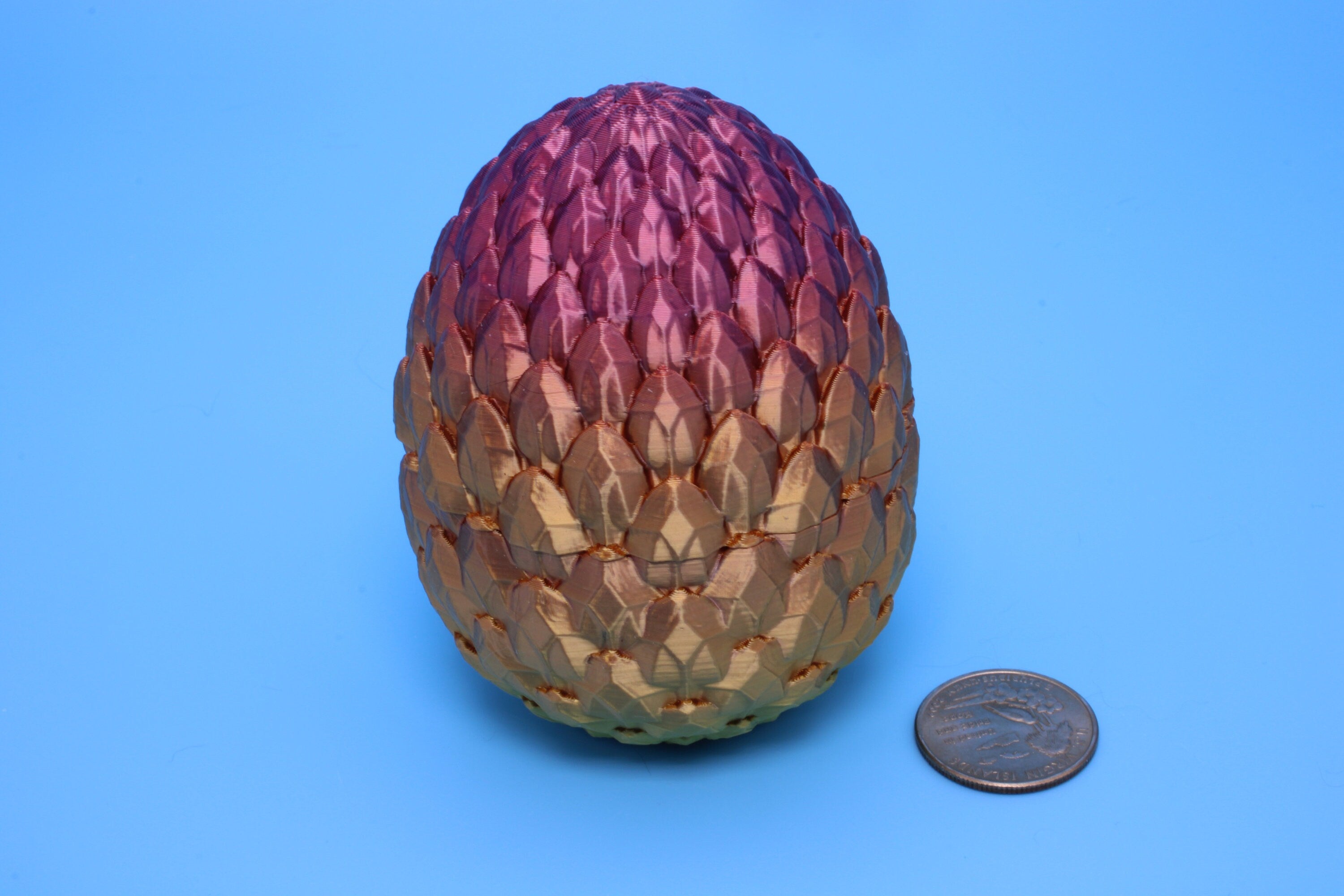Dragon Scale Egg- Small | 3D Printed | Dragon Egg Storage! | 3.5 in. | Dragon Dice Box | Decorative Egg.