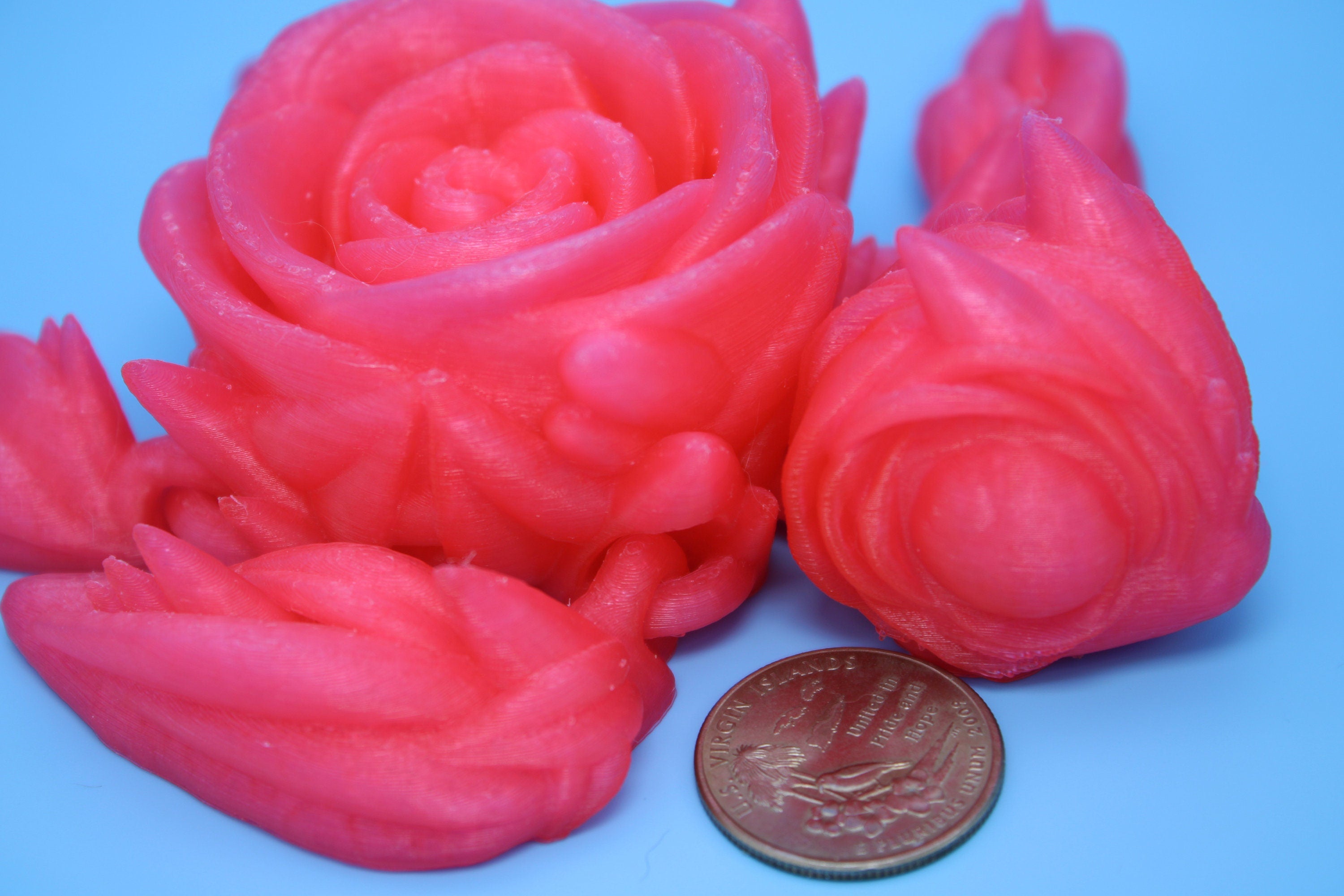 Pink Roseurtle | 3D Printed | Articulating Rose Turtle | Flexi, Fidget Toy. 4.5 inch. Great gift!