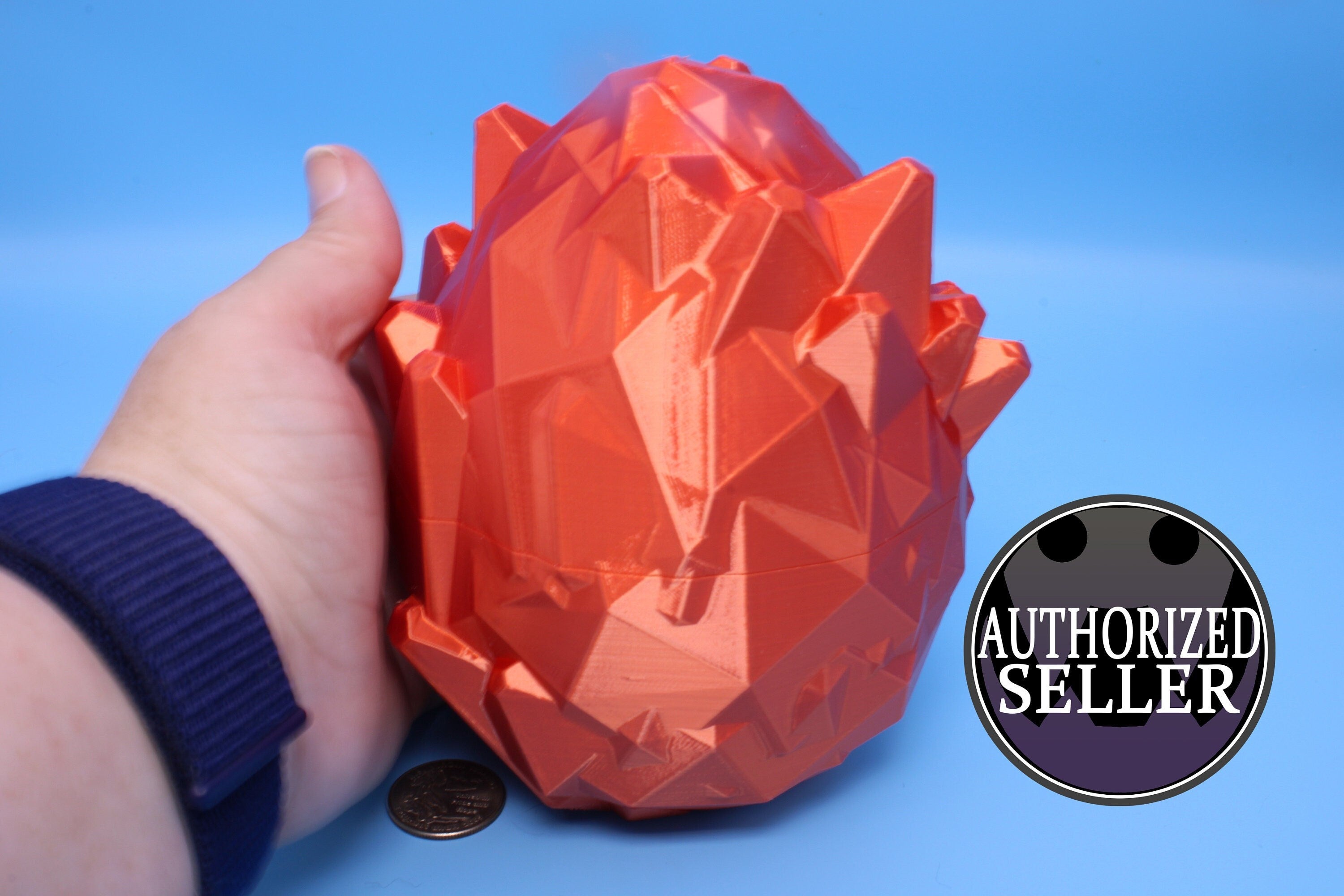 Crystal Dragon Egg- Orange | 3D printed Dragon Egg Storage! | 6 in. | Crystal Egg | Decorative Dragon Egg.