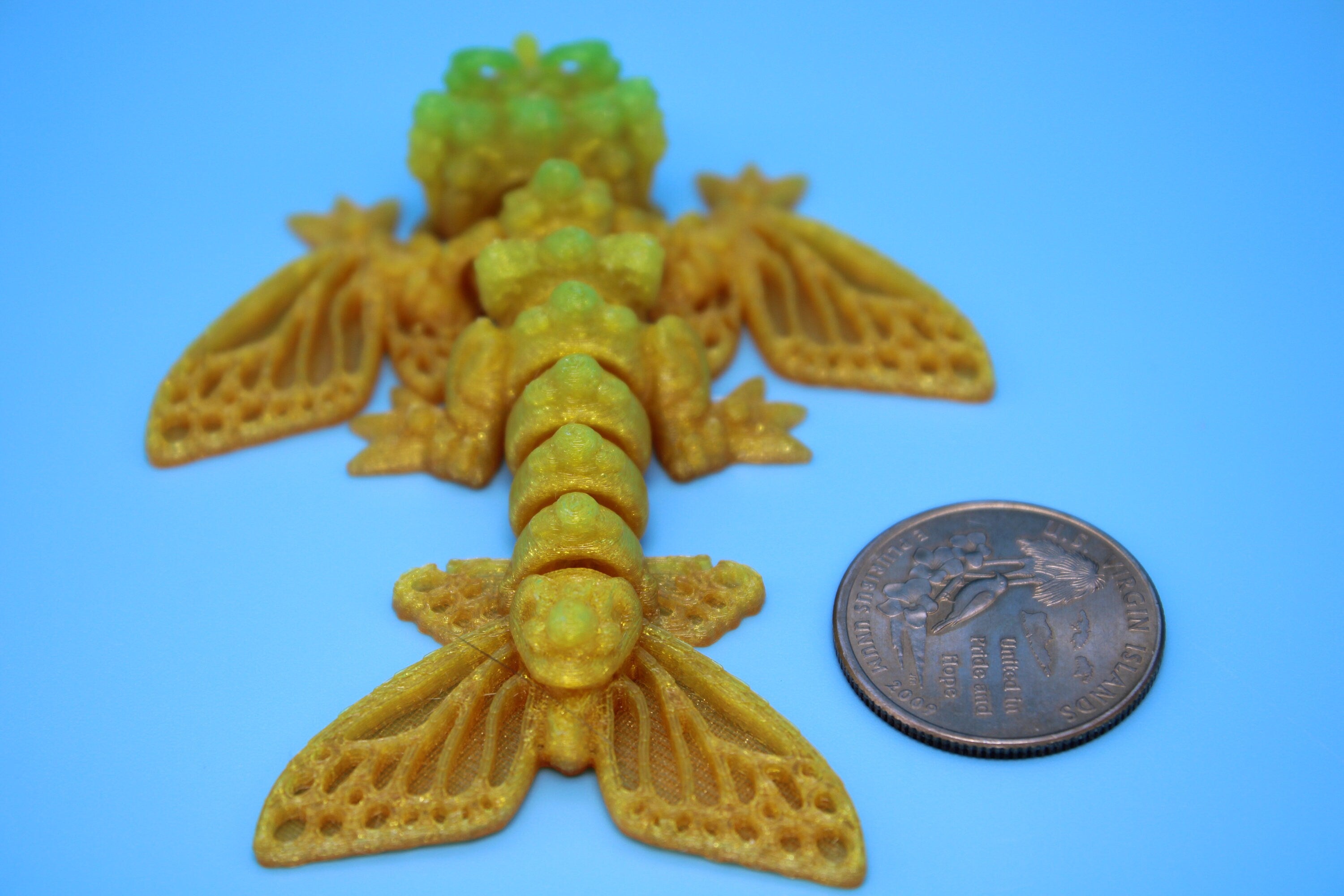 Butterfly Wyvern | Flexible (TPU) | Miniature | 3D Printed | Wyvern Dragon | 3.25 in. | Dragon Toy | Fidget Toy | Flexi Dragon