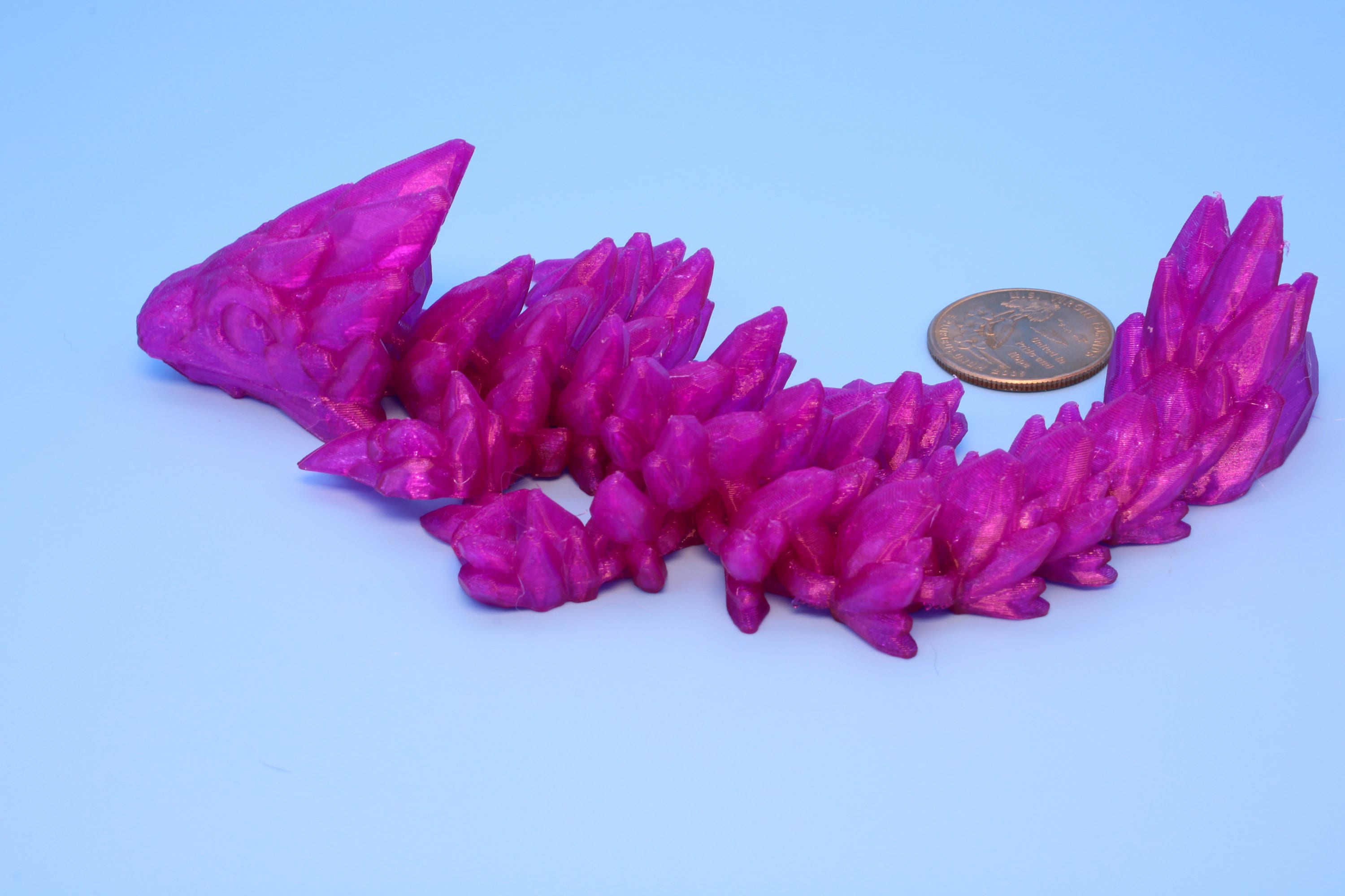 Baby Gem Dragon, 3D Printed, Articulating Dragon 7 in. TPU (Made)