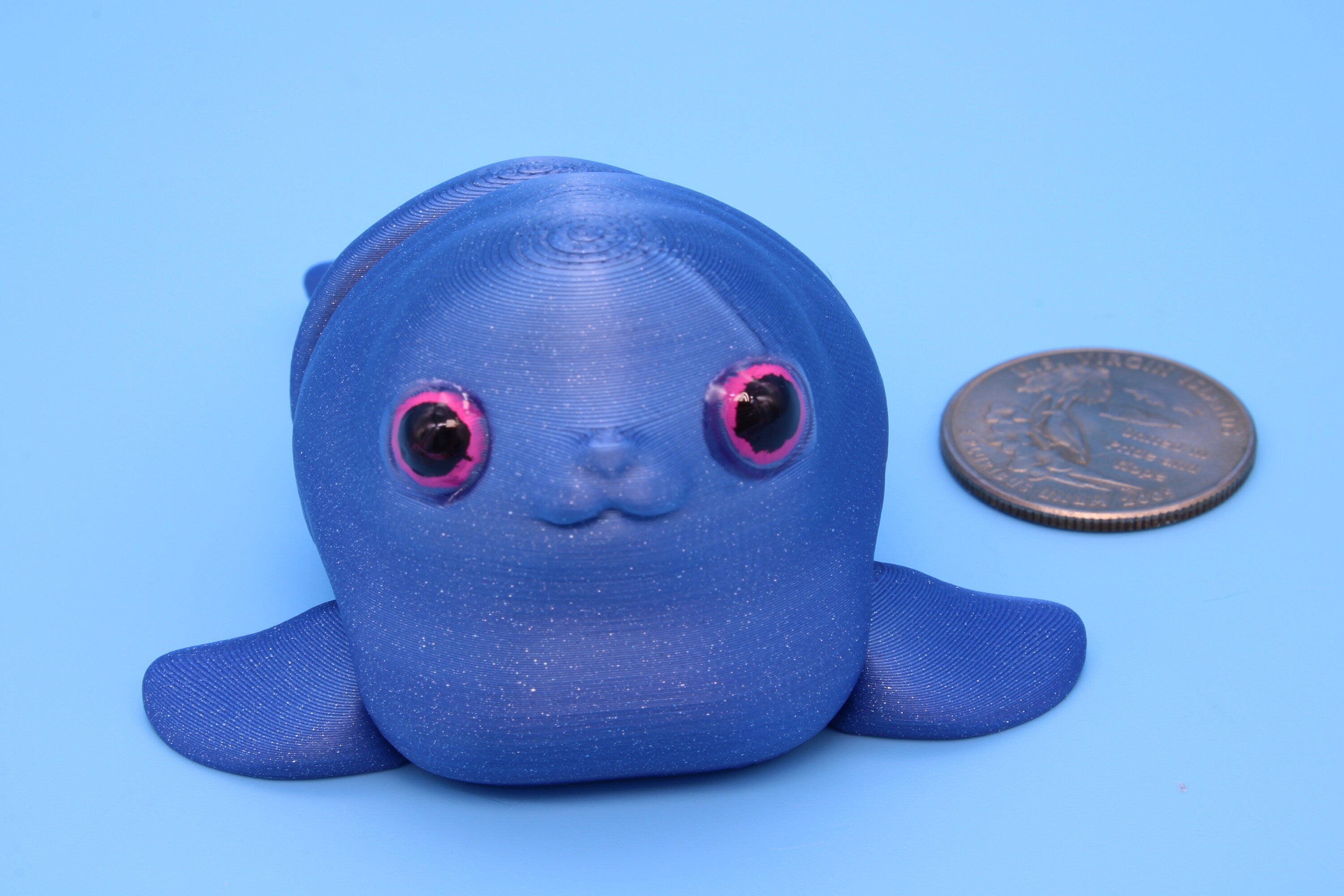 Seal with hand painted eyes, 3D Printed