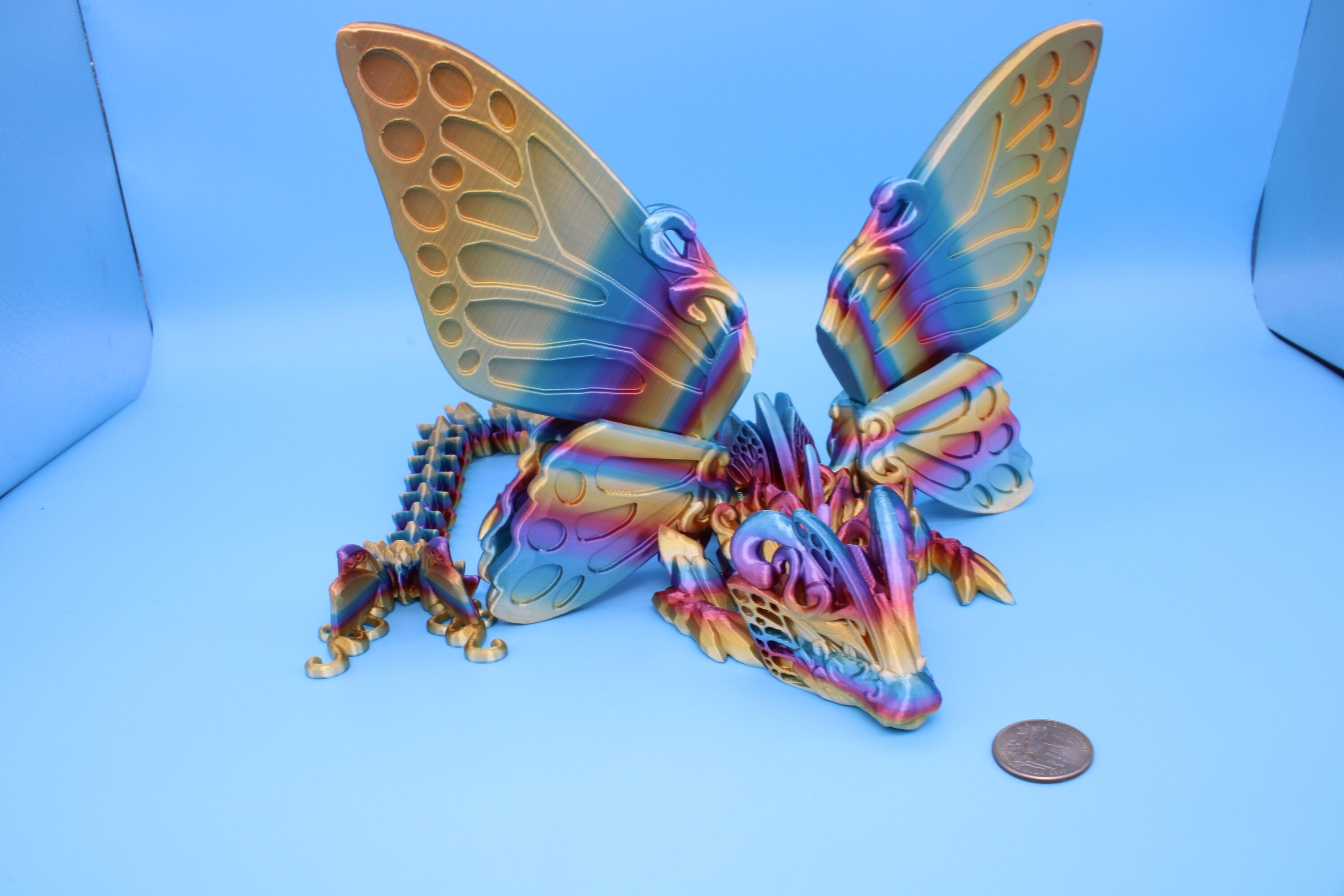 Butterfly Wing Dragon | 3D Printed Articulating Dragon 18 in.