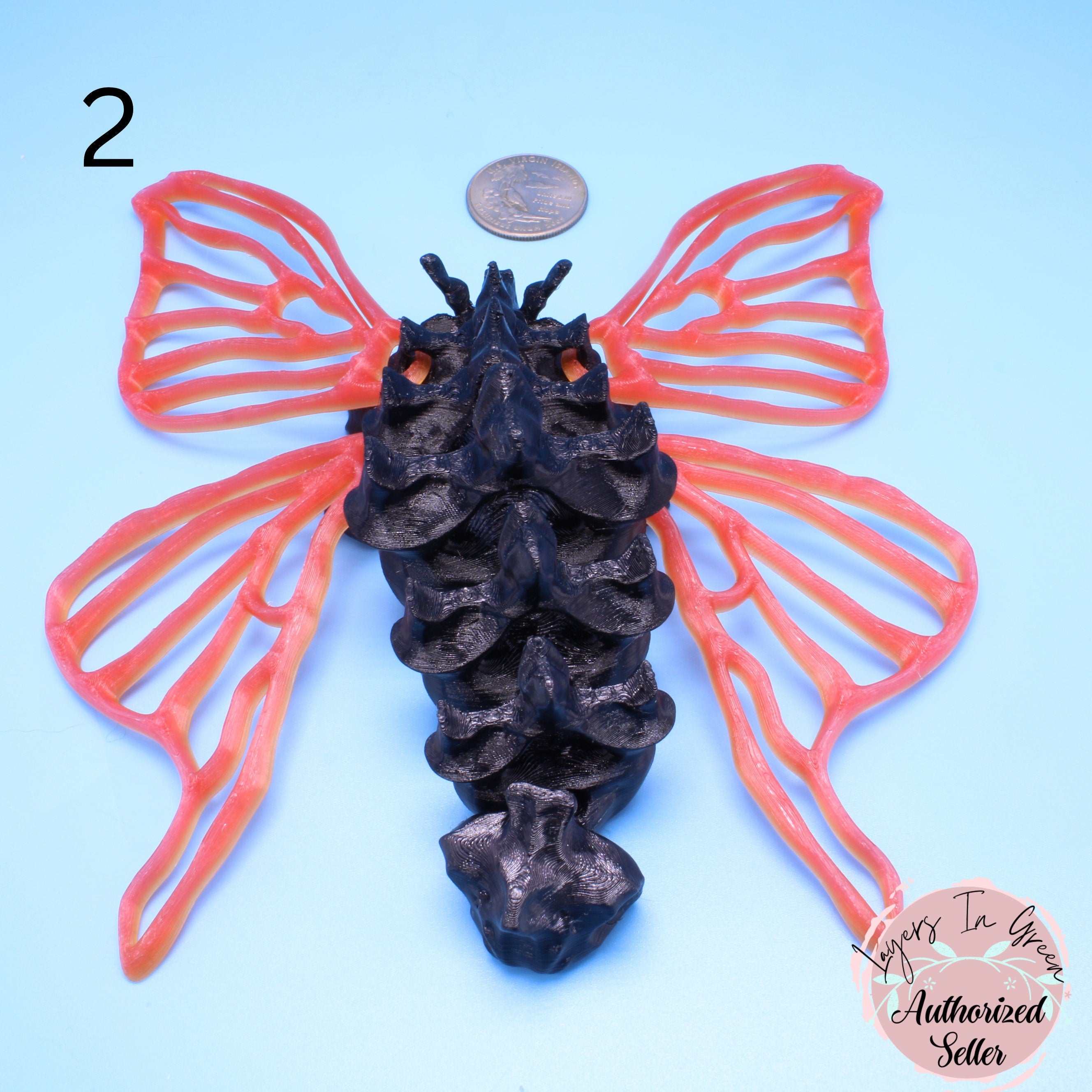 Bone Moth | 3D Printed multiple colors available.