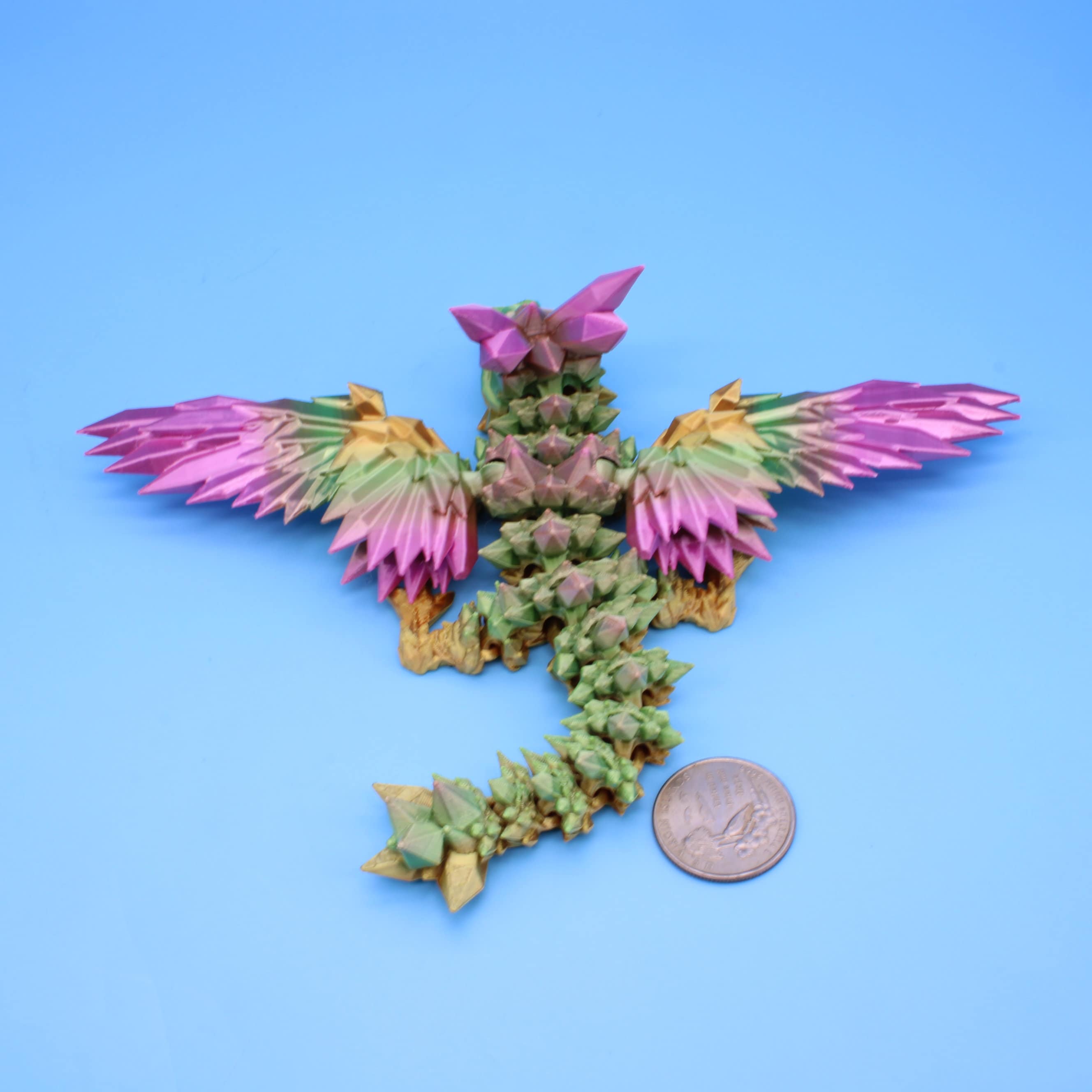 Baby Crystal Wing Dragon | Miniature | 3D printed | 7 in.