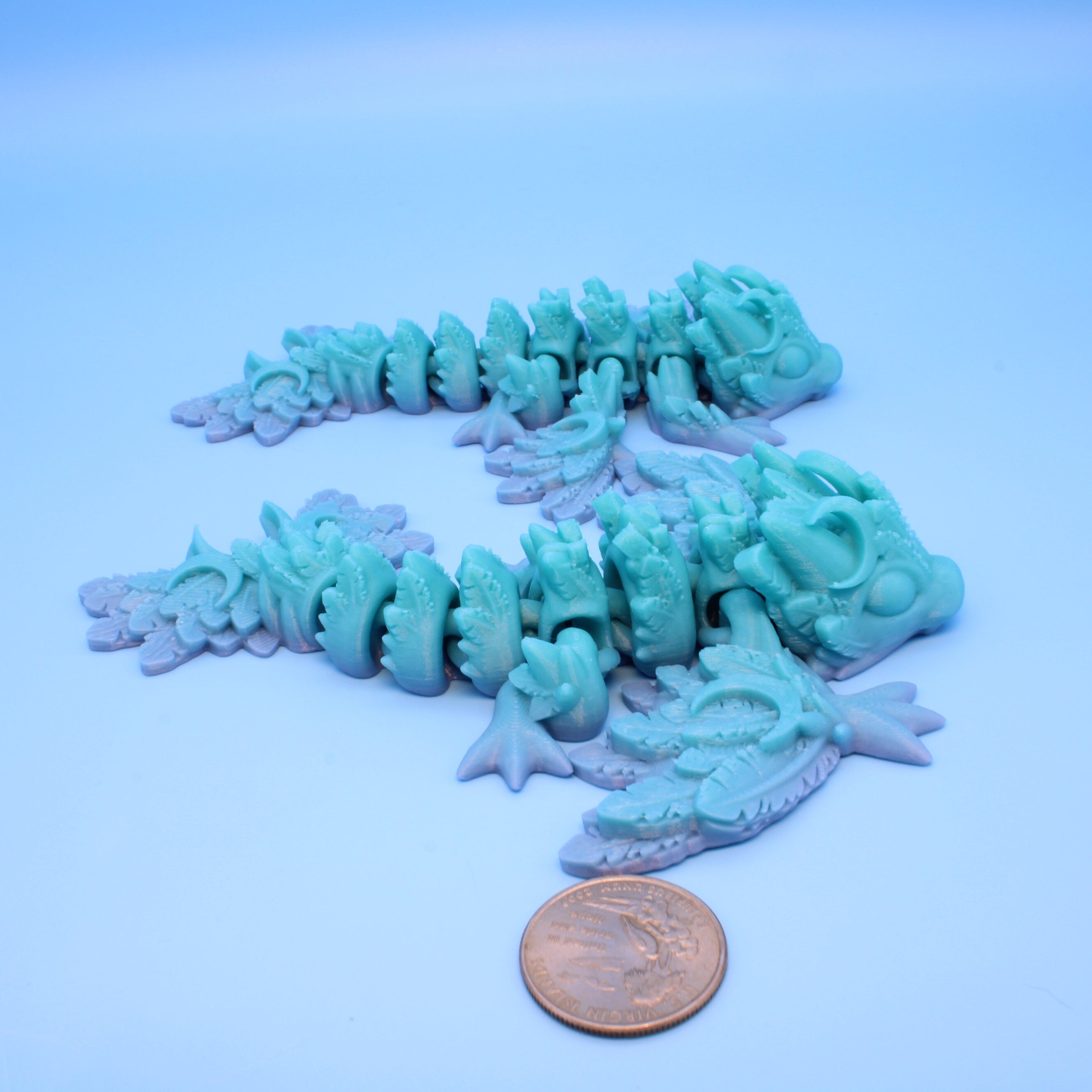 Tiny Lunar Dragon | 3D Printed, 5 in.