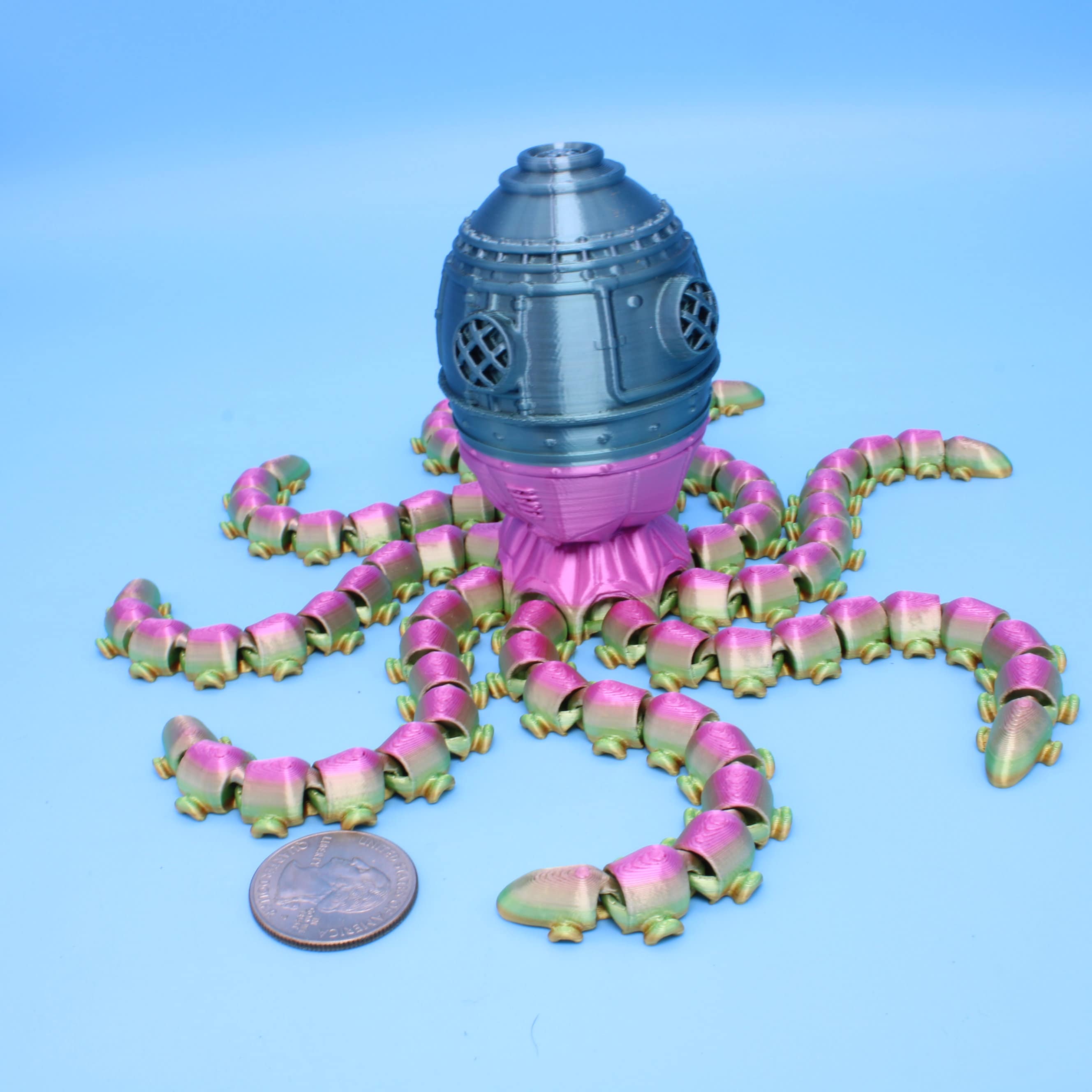 Articulating Octopus | 3D Printed Octogauge | Sensory Toy | Great Fidget Toy | Desk Buddy | Stim Toy