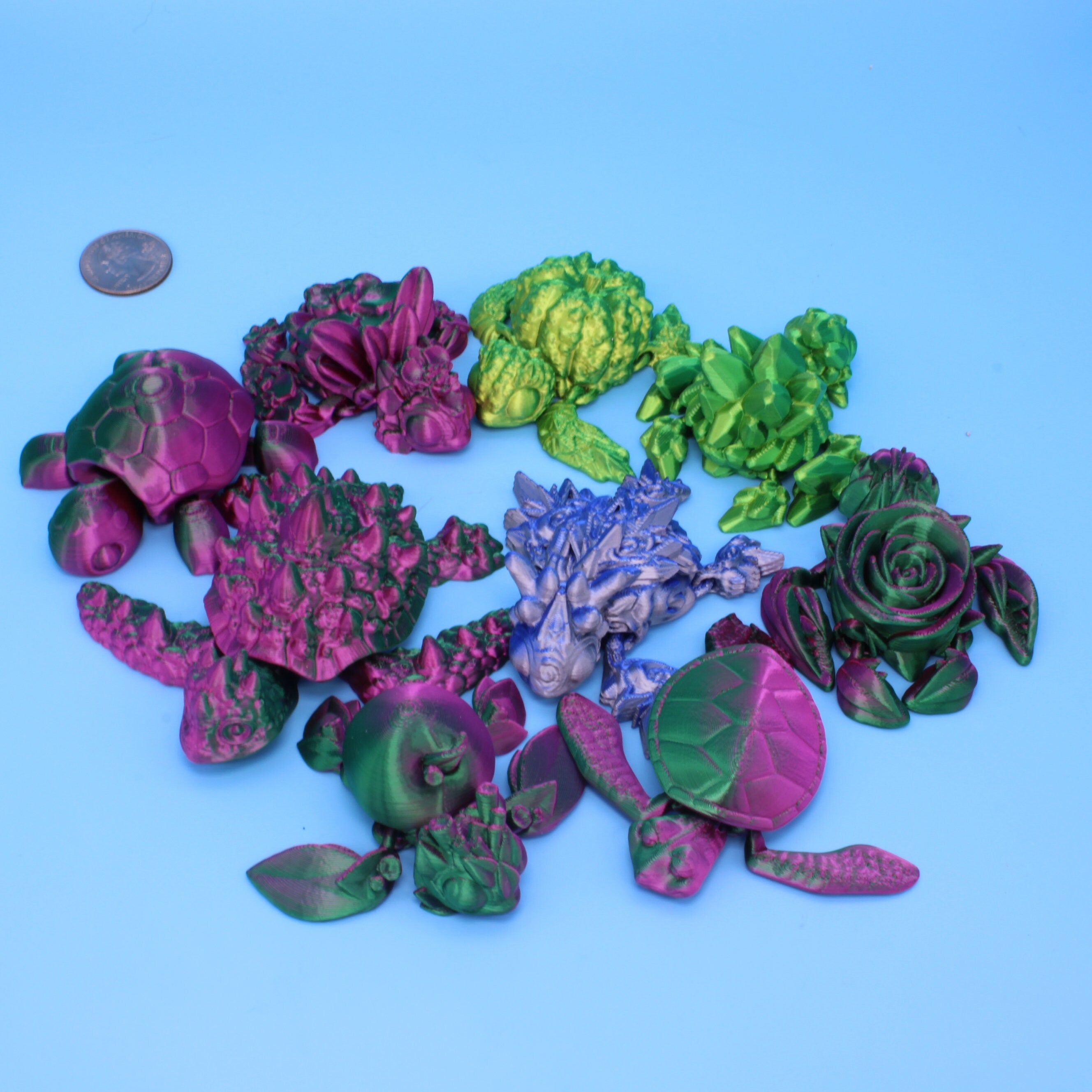 Miniature Turtle, multiple styles - 3D printed