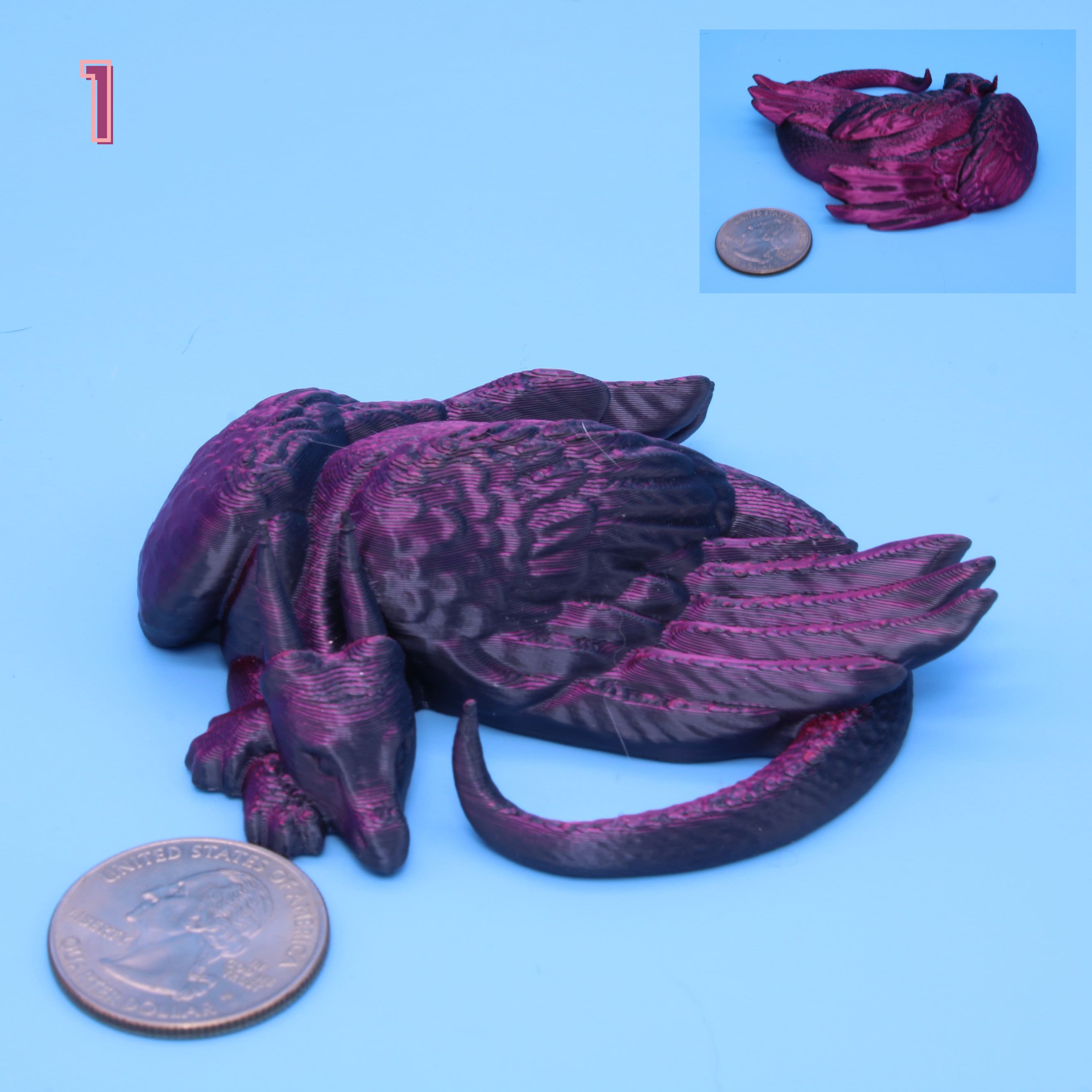 Syris Dragon Figurine Lying Down - 3D Printed