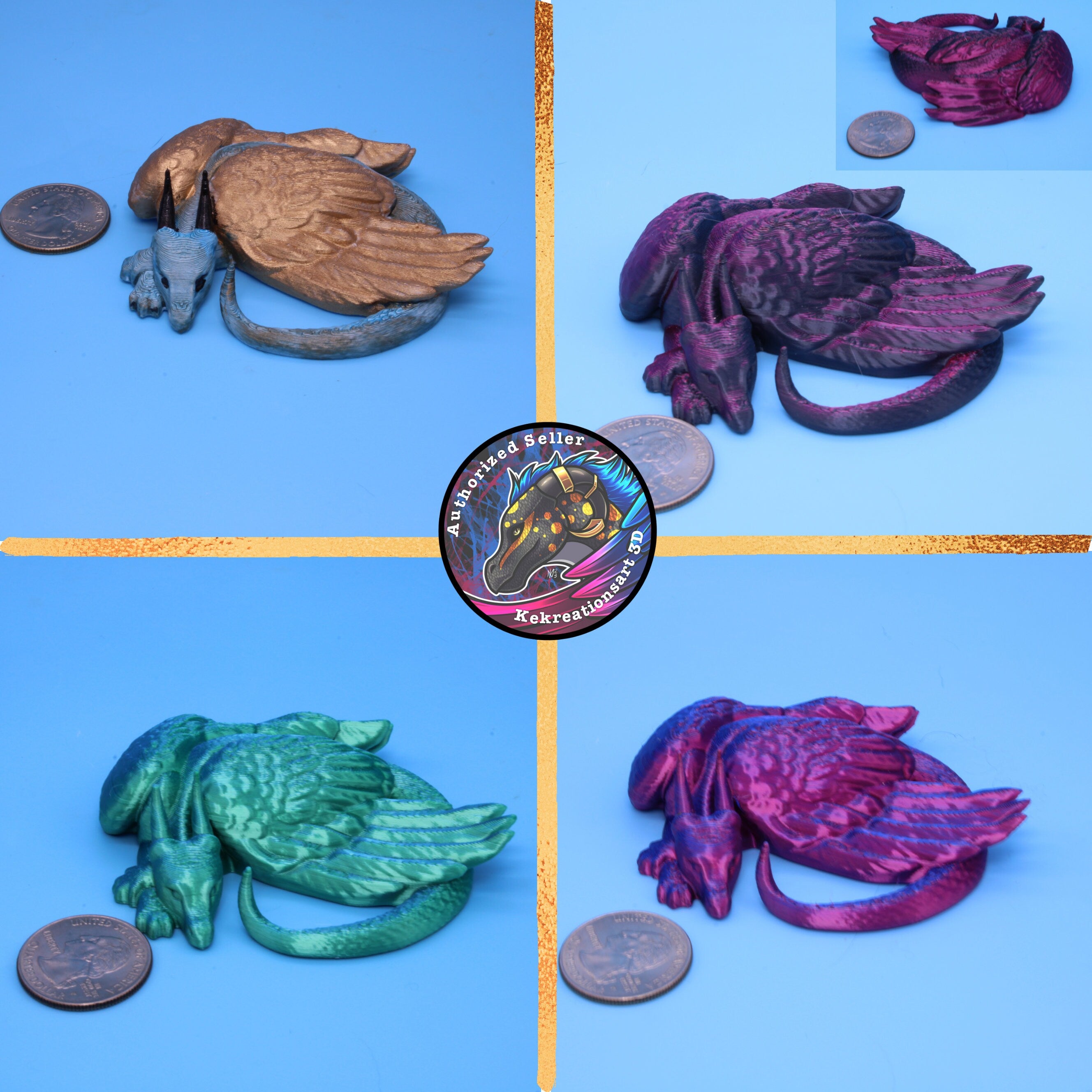 Syris Dragon Figurine Lying Down - 3D Printed