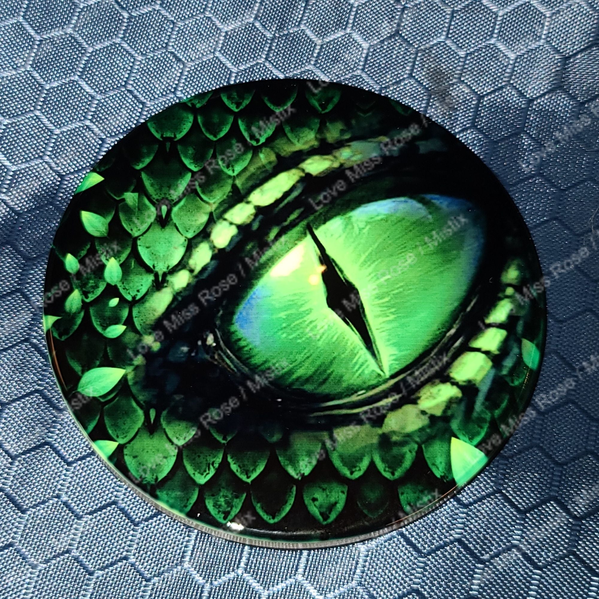 Dragon Eye Coaster- Green eye. Ceramic Single, or Set of 4 Unique coasters