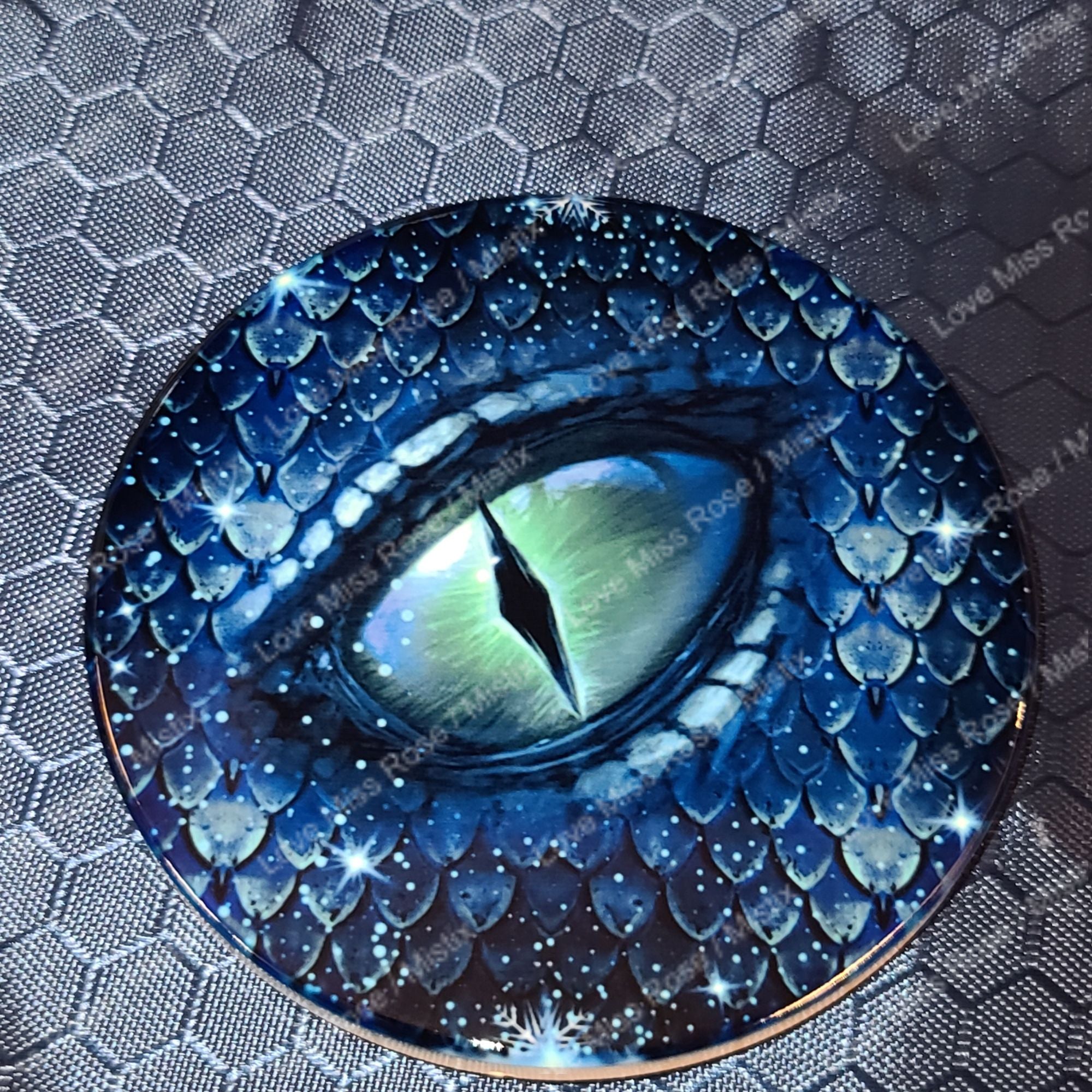 Dragon Eye Coaster- Green eye. Ceramic Single, or Set of 4 Unique coasters