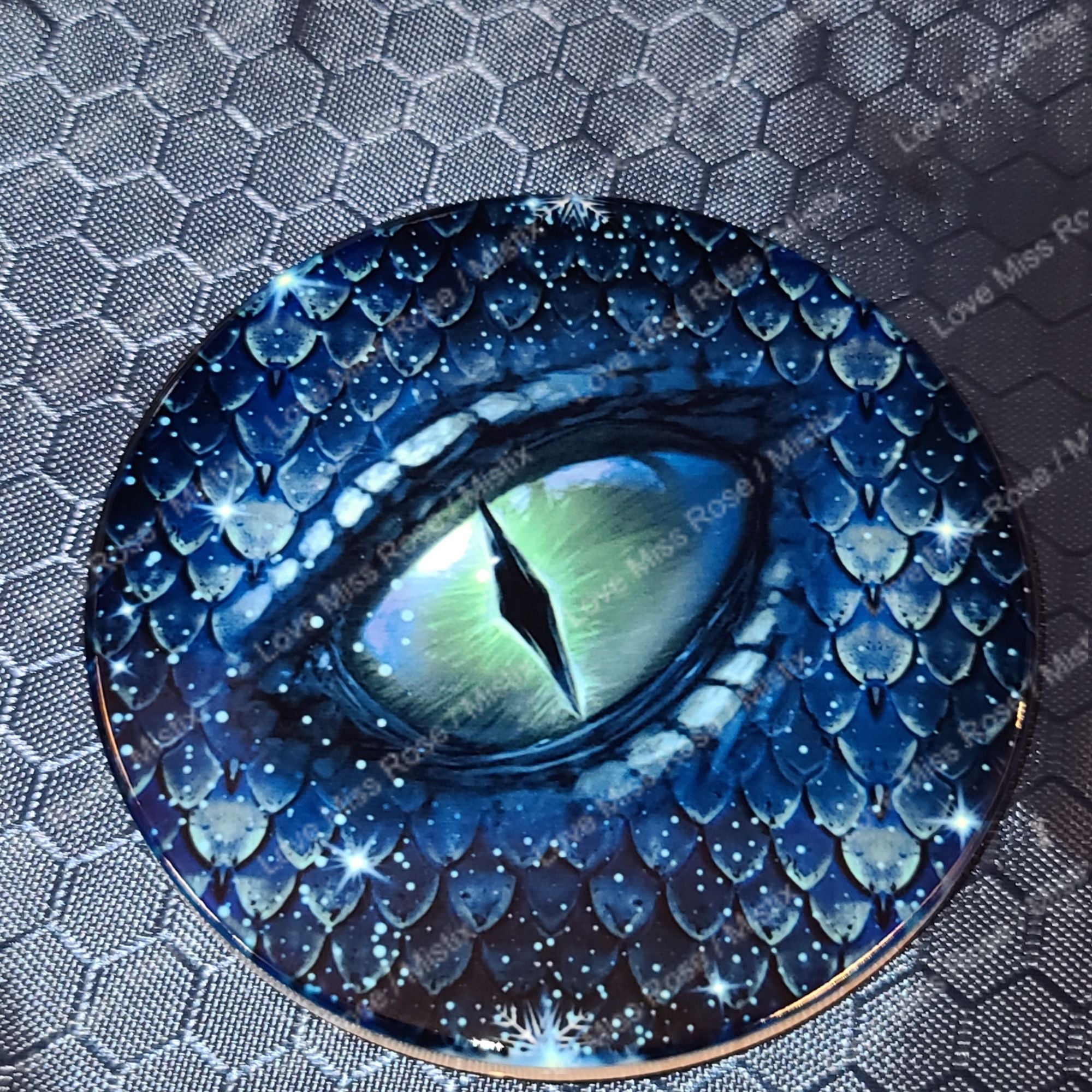 Dragon Eye Coaster- Blue eye. Ceramic Single, or Set of 4 Unique coasters