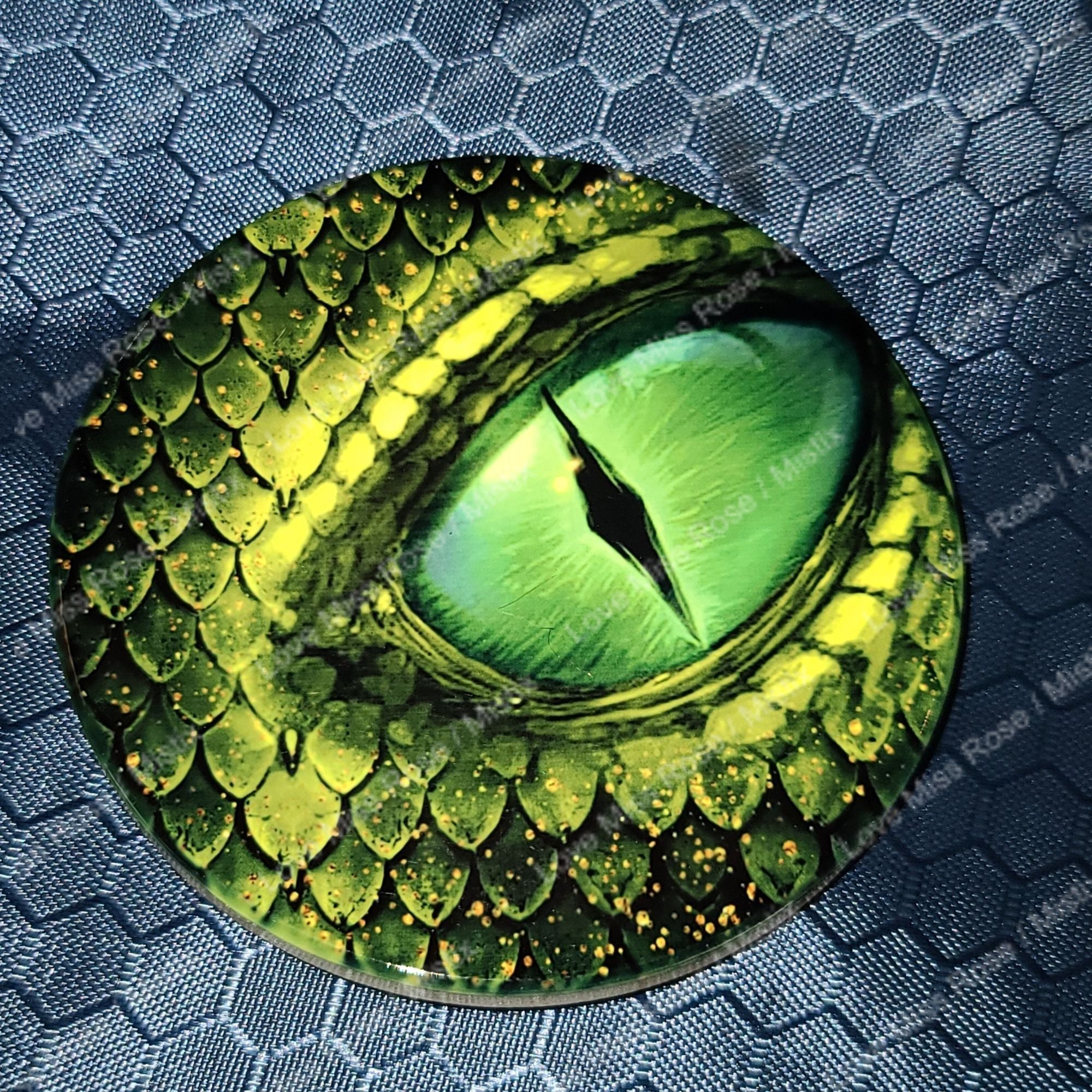 Dragon Eye Coaster- Green eye. Ceramic Single, or Set of 4 Unique coasters