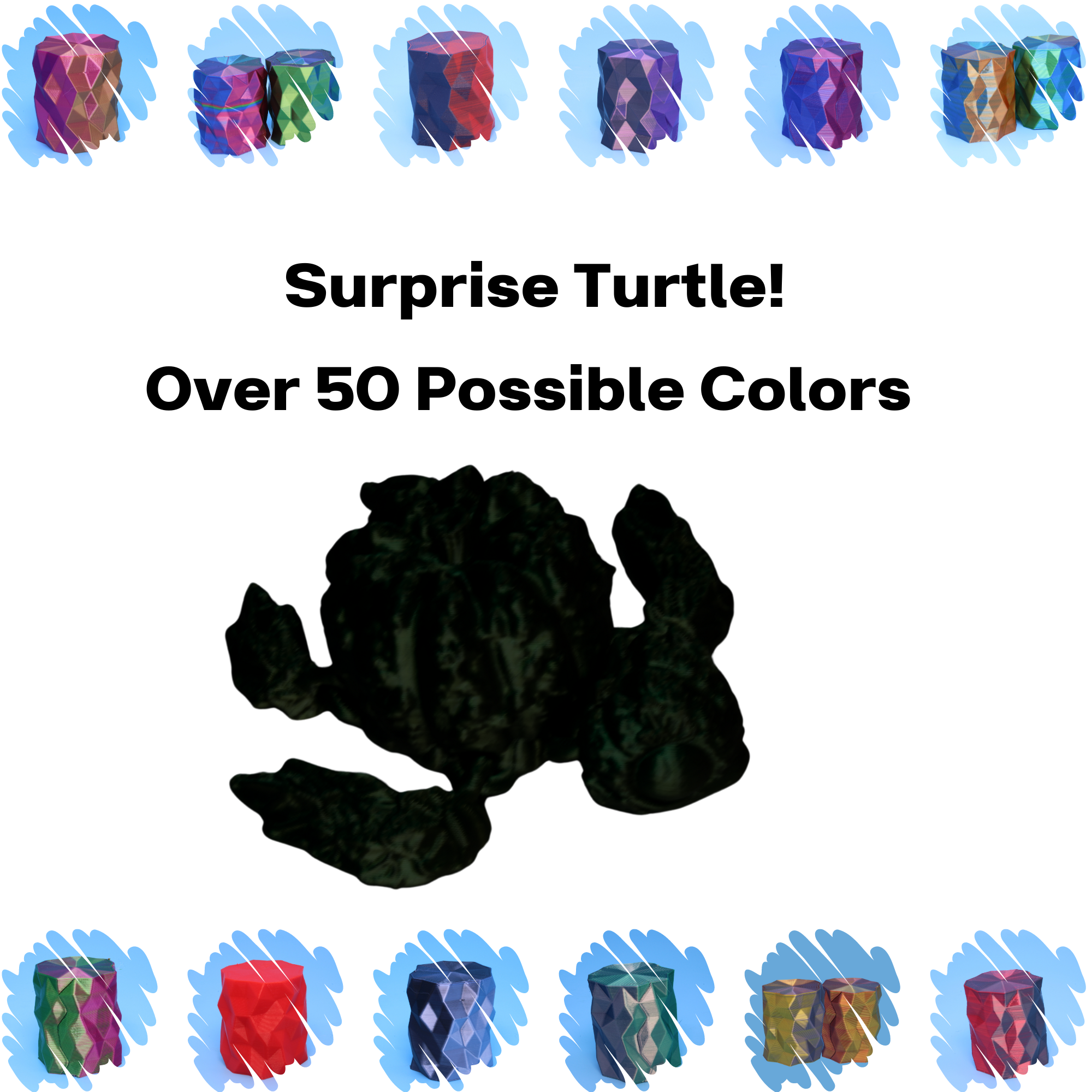 Miniature Turtle, multiple styles - 3D printed