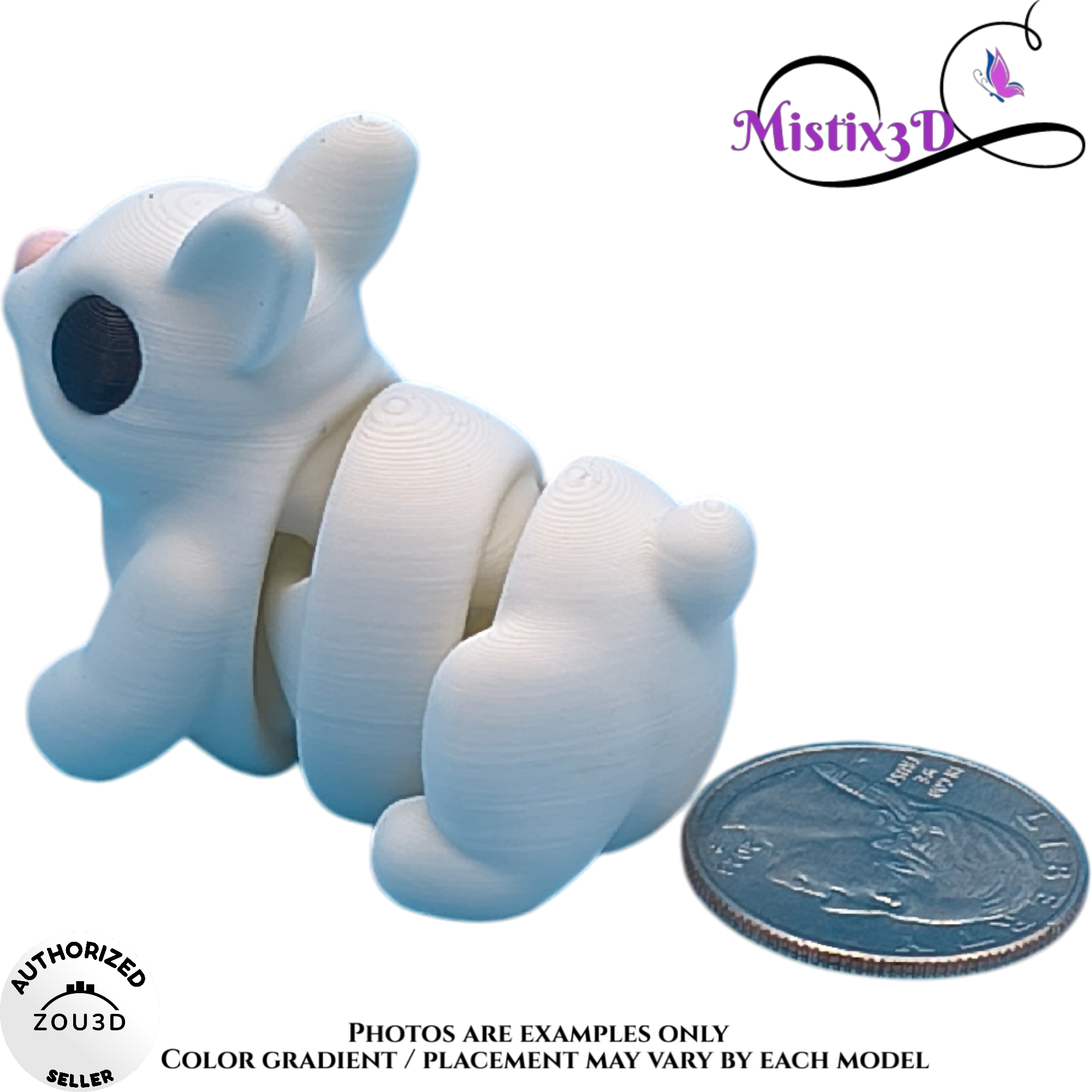 Baby White Bunny, 3D Printed - Authorized Seller