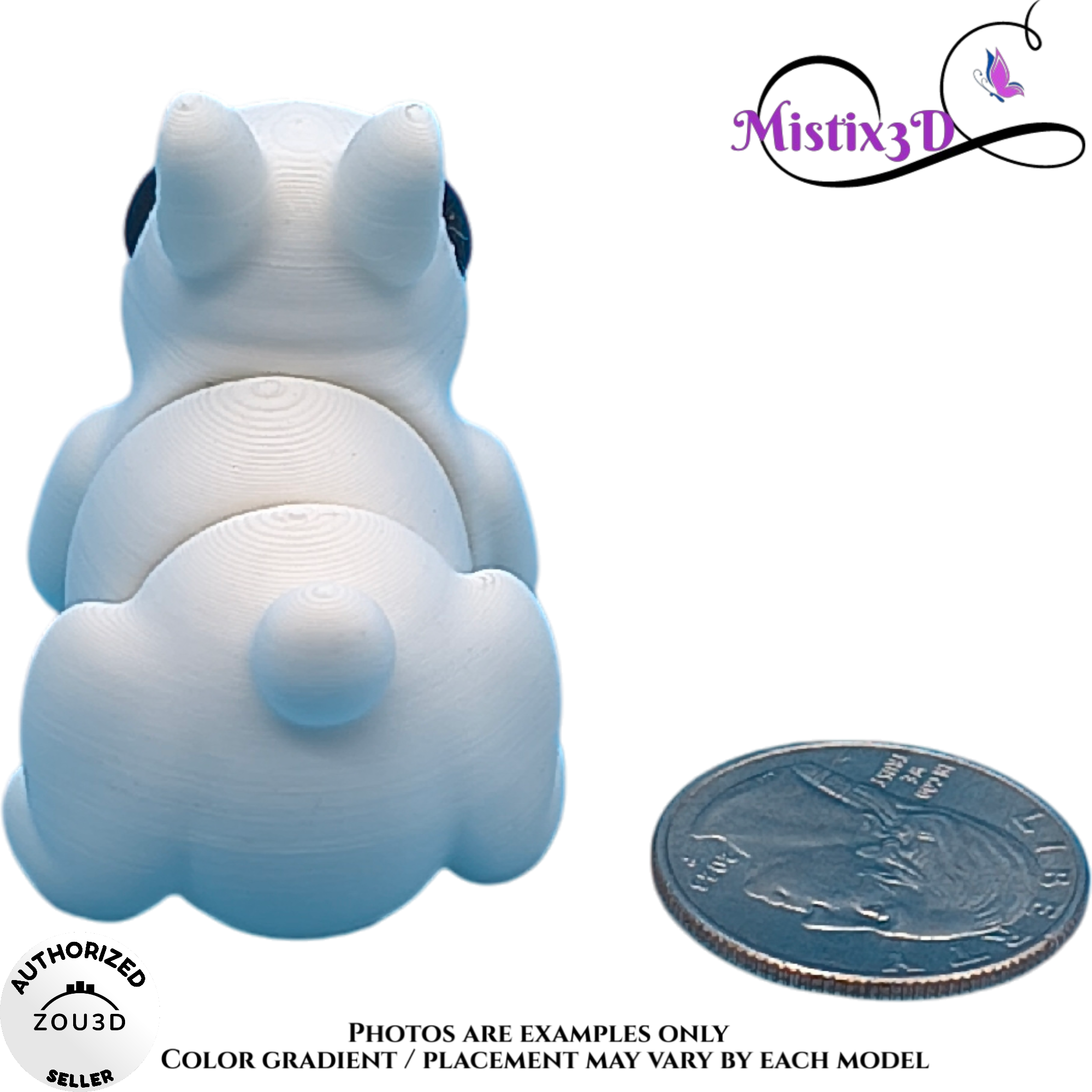 Baby White Bunny, 3D Printed - Authorized Seller