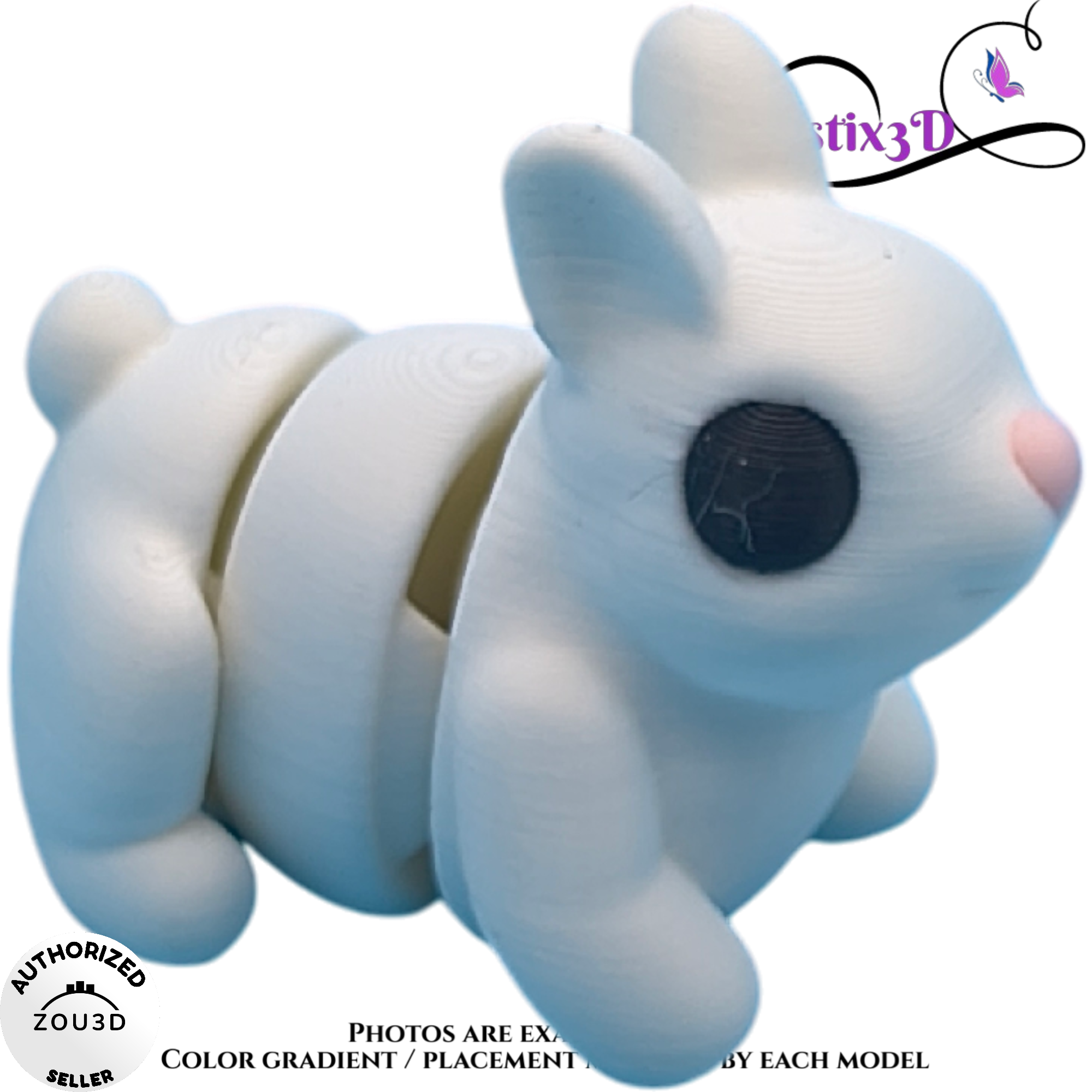 Baby White Bunny, 3D Printed - Authorized Seller