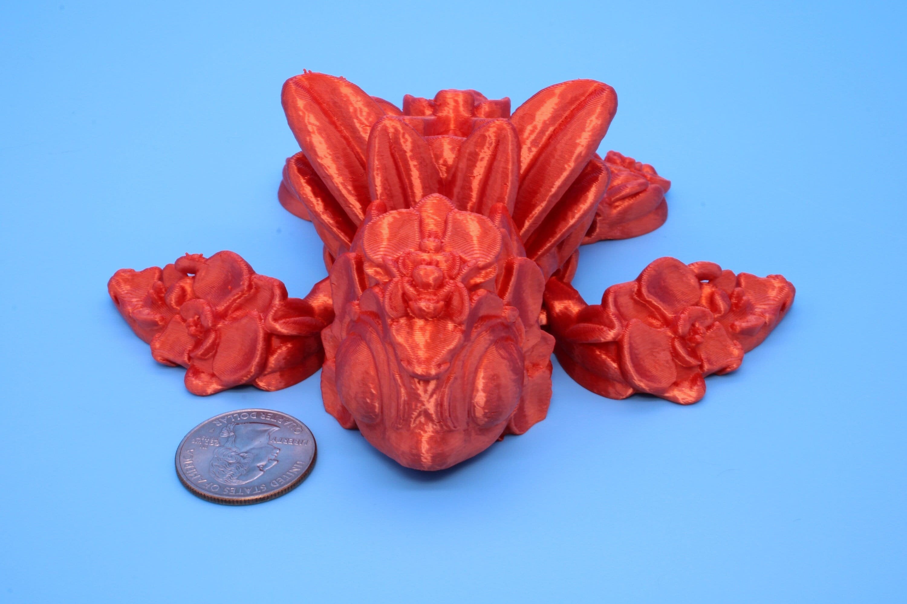 Orchid Turtle- Orange | Flexi | Fidget | Adult Fidget Toy | 4.5 in. | Rose Turtle Buddy.