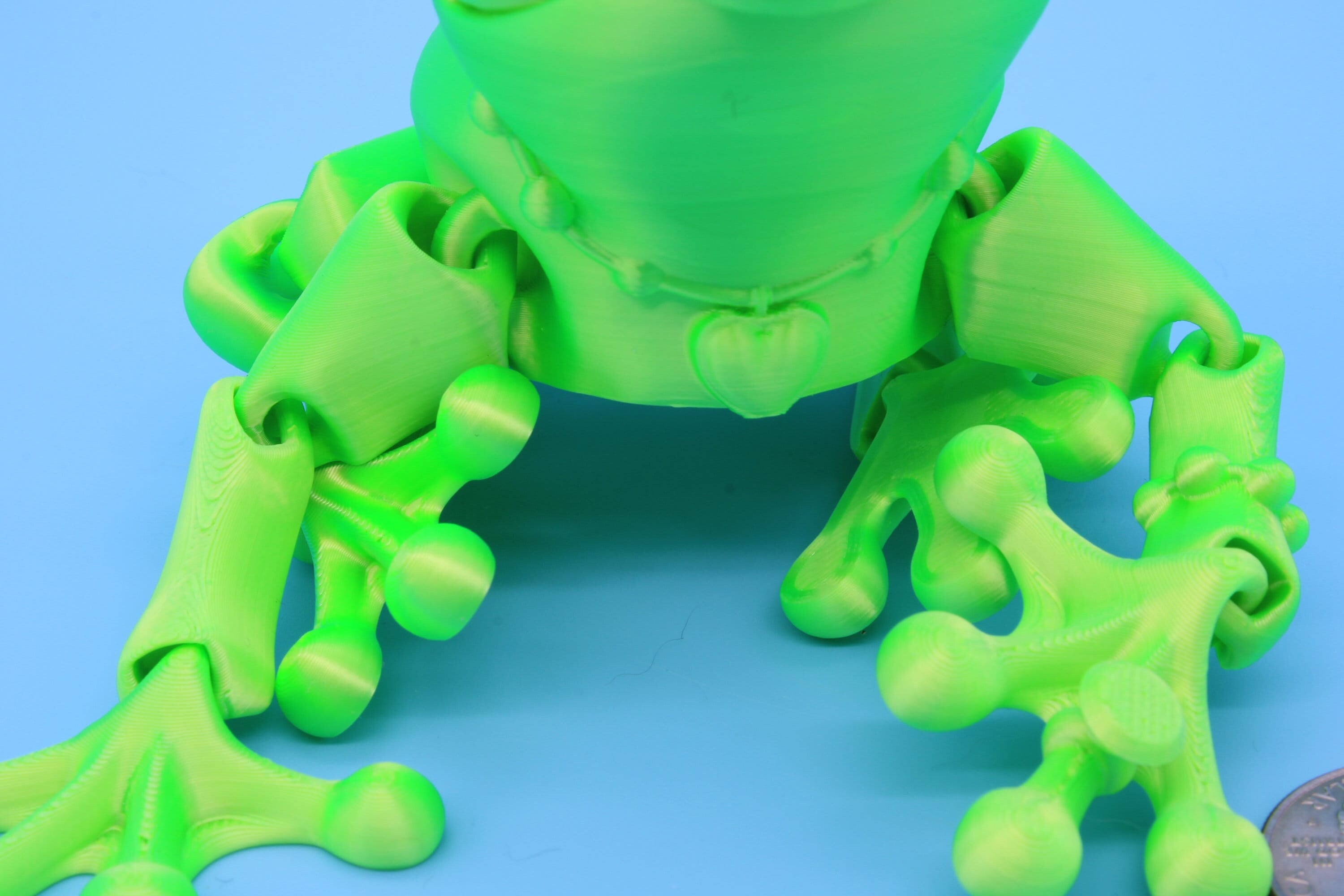 Green Princess Frog | Cute Flexi Toy | Articulating Frog | 3D printed Unique Fidget | Desk Buddy