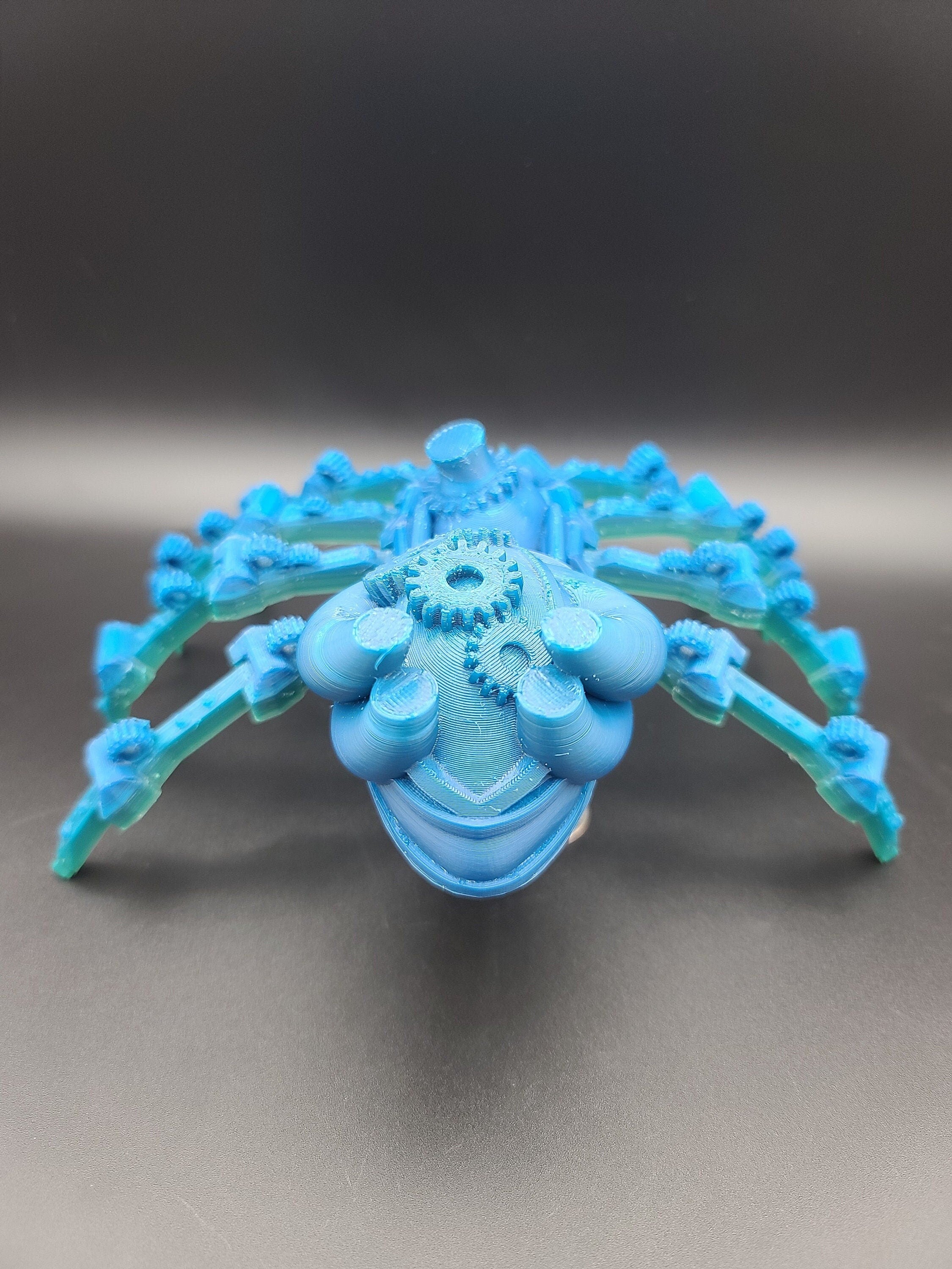 Multi Color Steam Punk Spider. Steam Punk Spider 3D printed articulating spider . flexi Toy, 9.75 in. Stress Relief, Gift.