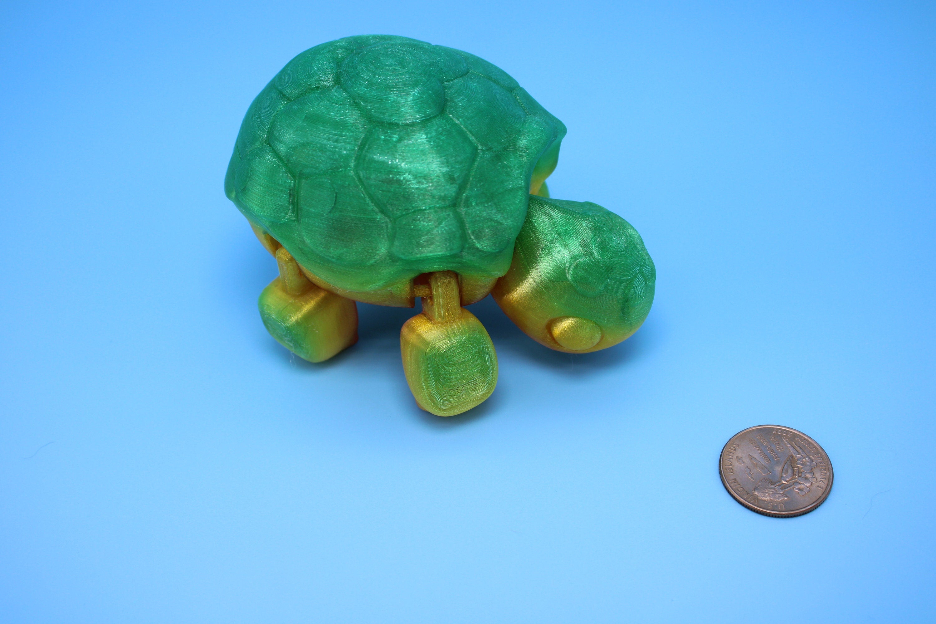 Turtle | Flexible (TPU) | 3D Printed Cute Turtle with Heart on Shell | Sensory Toy | Fidget Toy | Articulating Turtle.