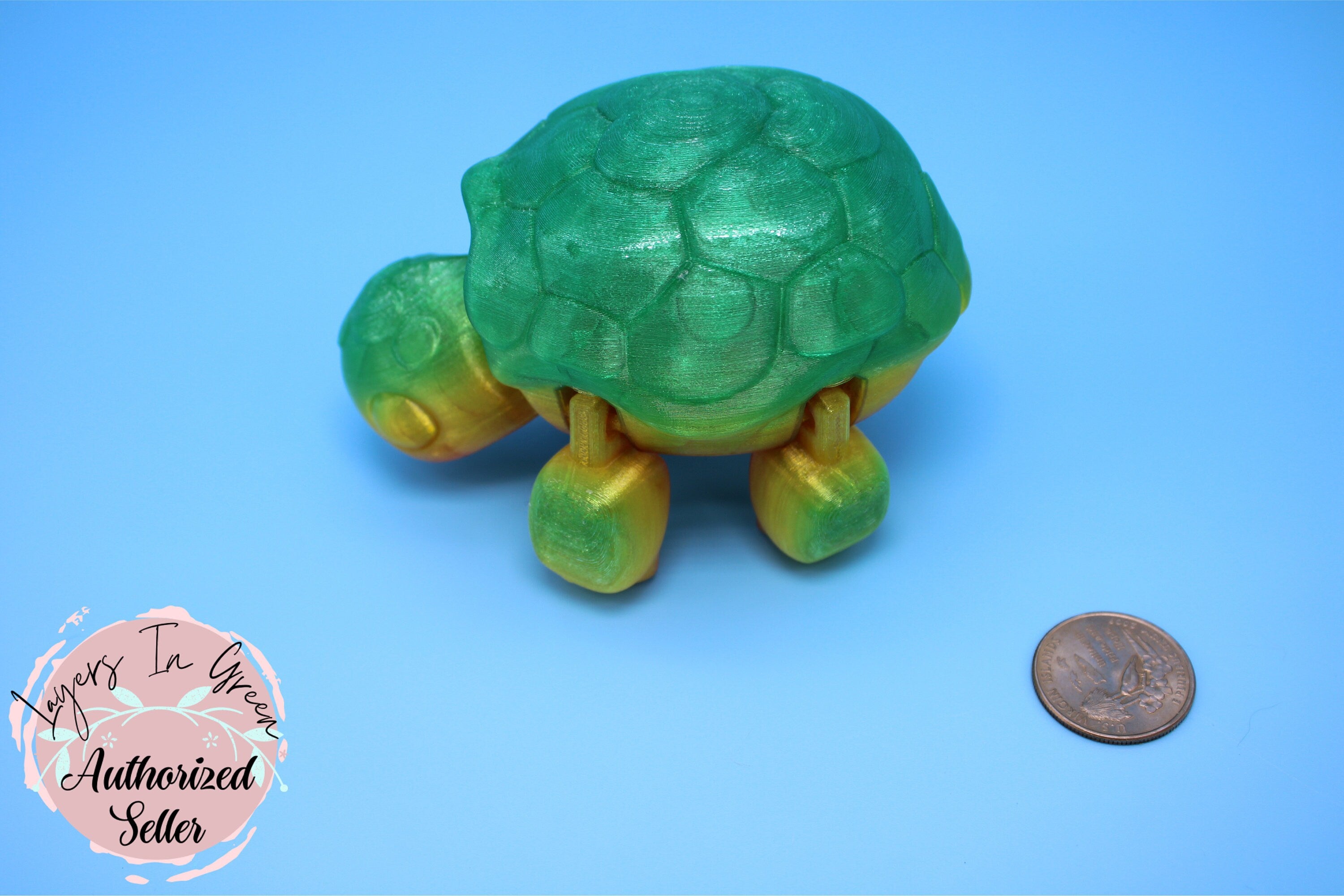 Turtle | Flexible (TPU) | 3D Printed Cute Turtle with Heart on Shell | Sensory Toy | Fidget Toy | Articulating Turtle.