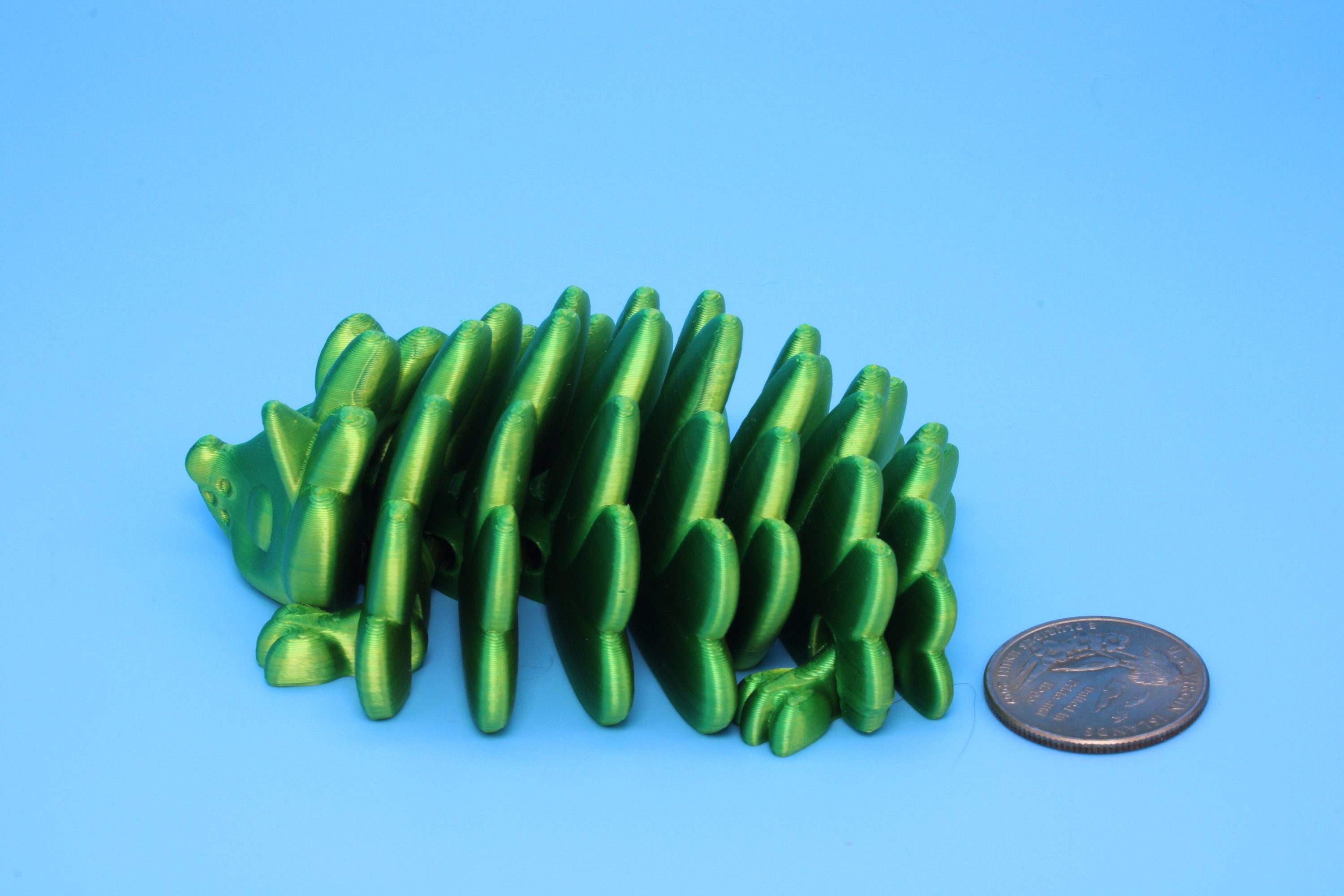 Hedgehog- Green & Yellow | 3D Printed | Small Cute Hedgehog | Sensory Toy | Fidget Toy.