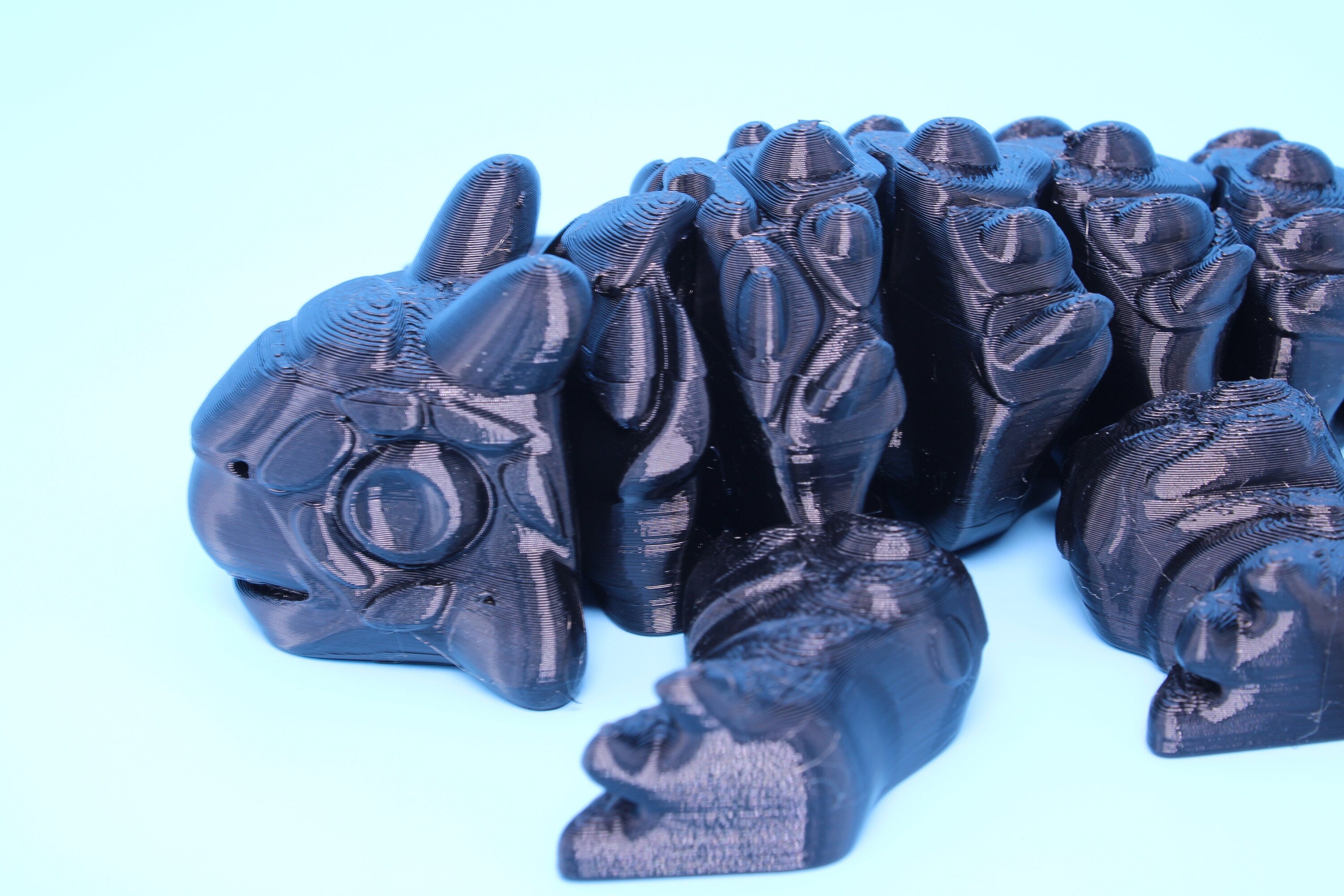 Dinosaur | Ankylosaurus- Black | 3D Printed Cute Dino | 7.25 inches | Fidget Toy | Articulating Dinosaur