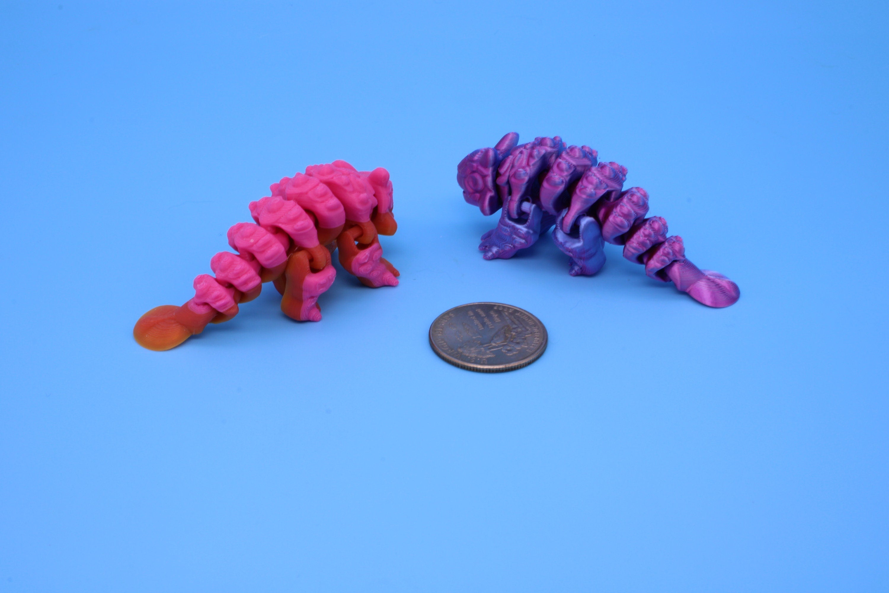 Dinosaur | Ankylosaurus - 2 Pack | 3D Printed Cute Dino | 3 inches | Fidget Toy | Articulating Dinosaur