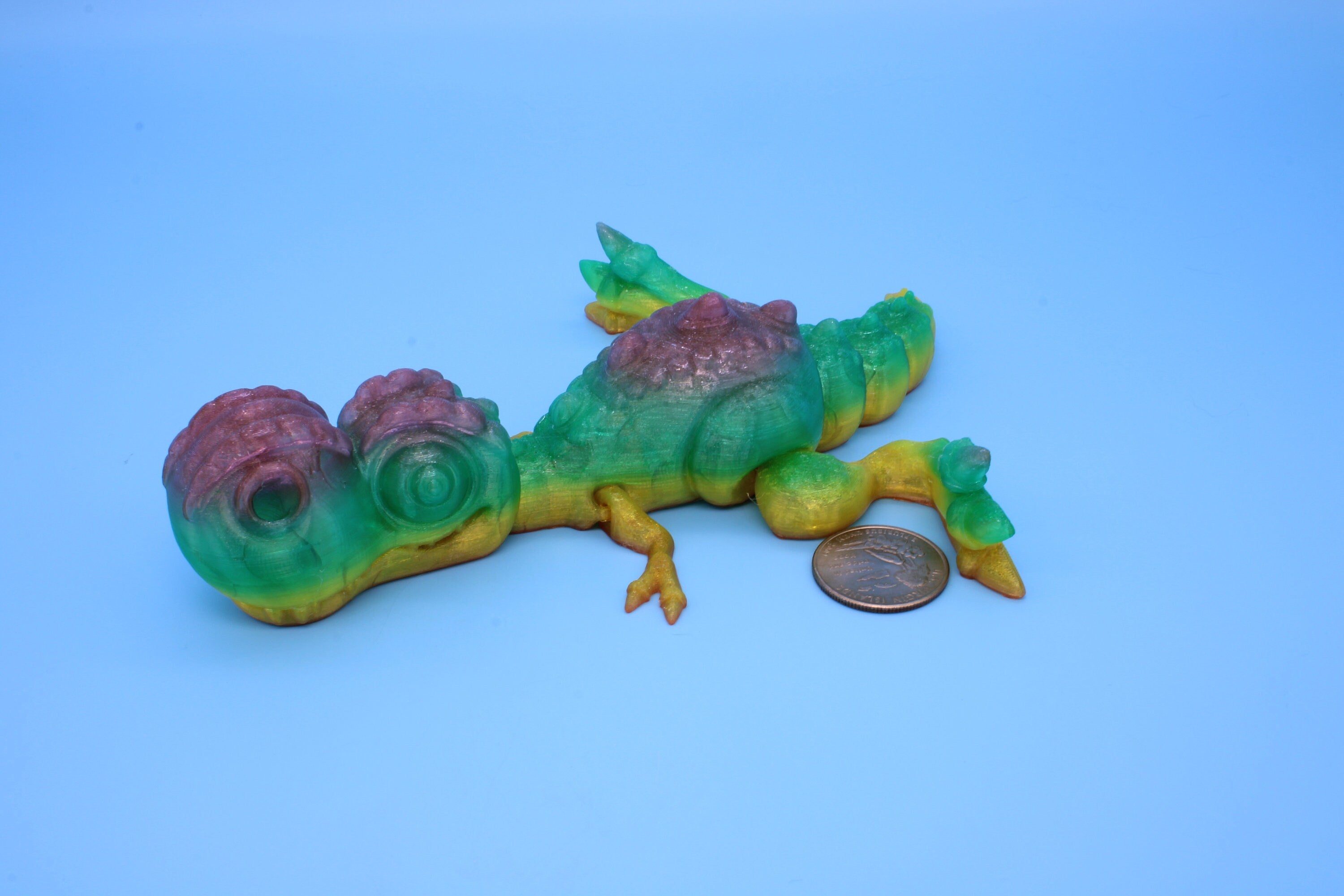 Flexi T-Rex - Rainbow | Flexible (TPU) | 3D Printed | Tyrannosaurus | Super Cute Dinosaur.