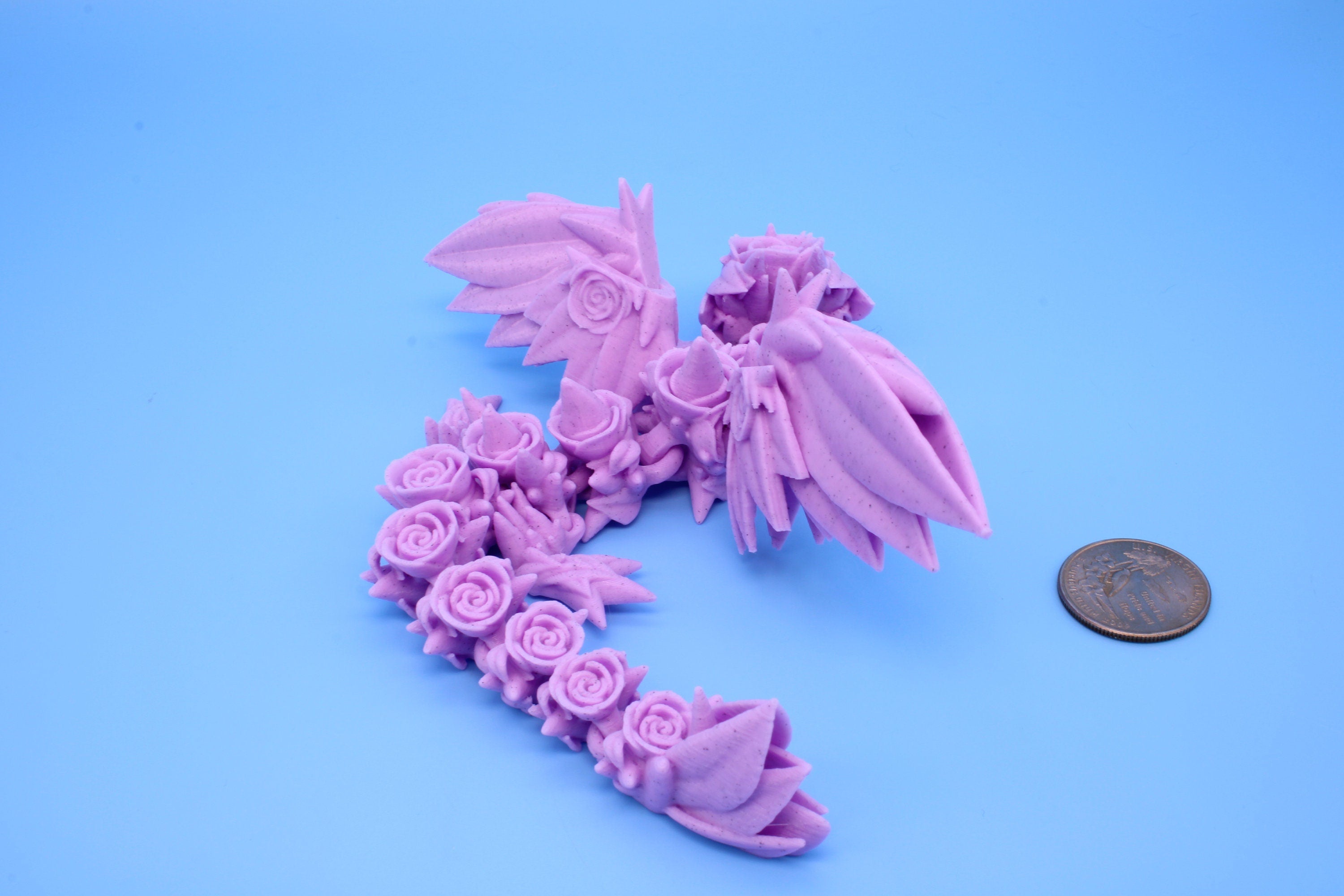 Miniature Baby Rose Wing Dragon, 3D Printed