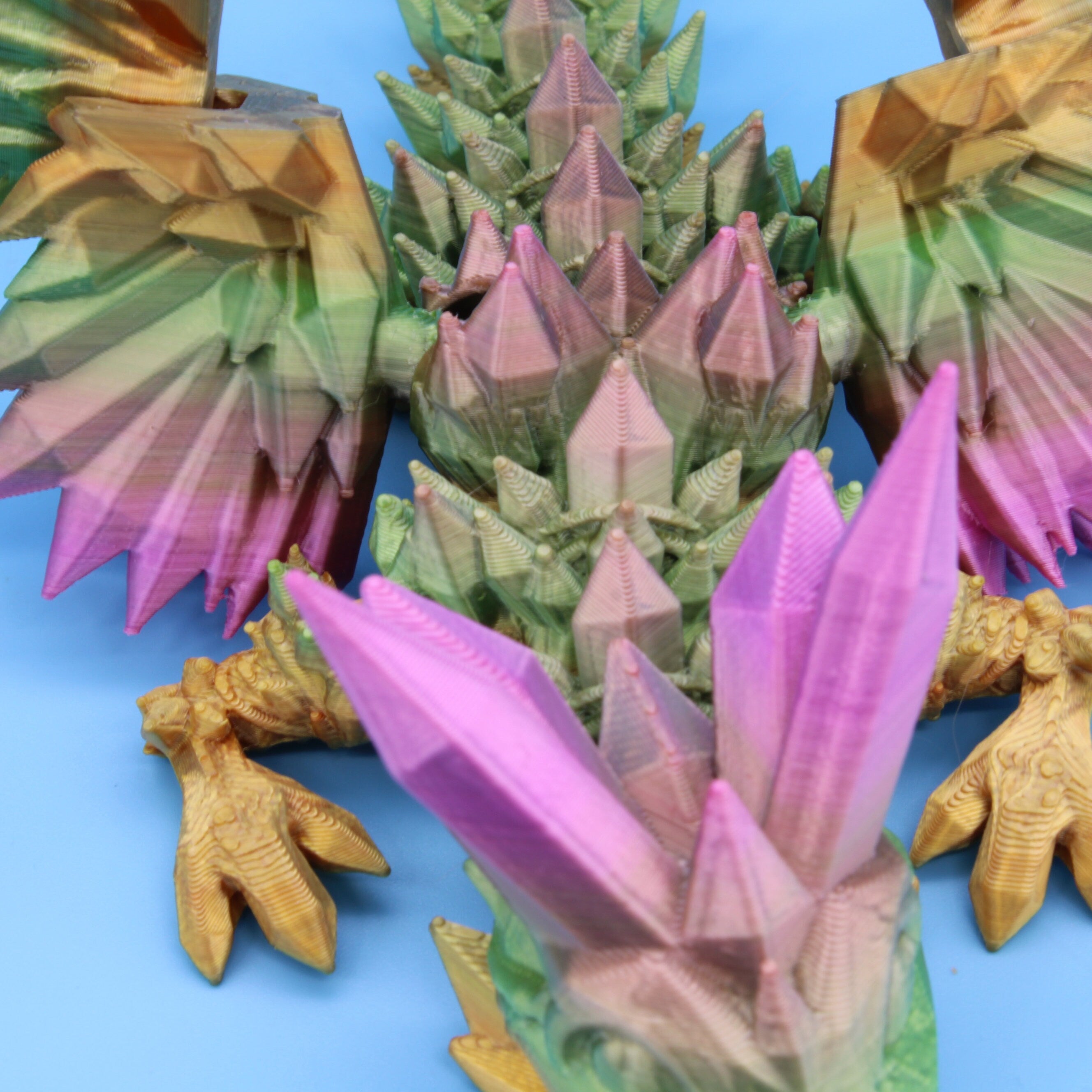 Baby Crystal Wing Dragon | Miniature | 3D printed | 7 in.