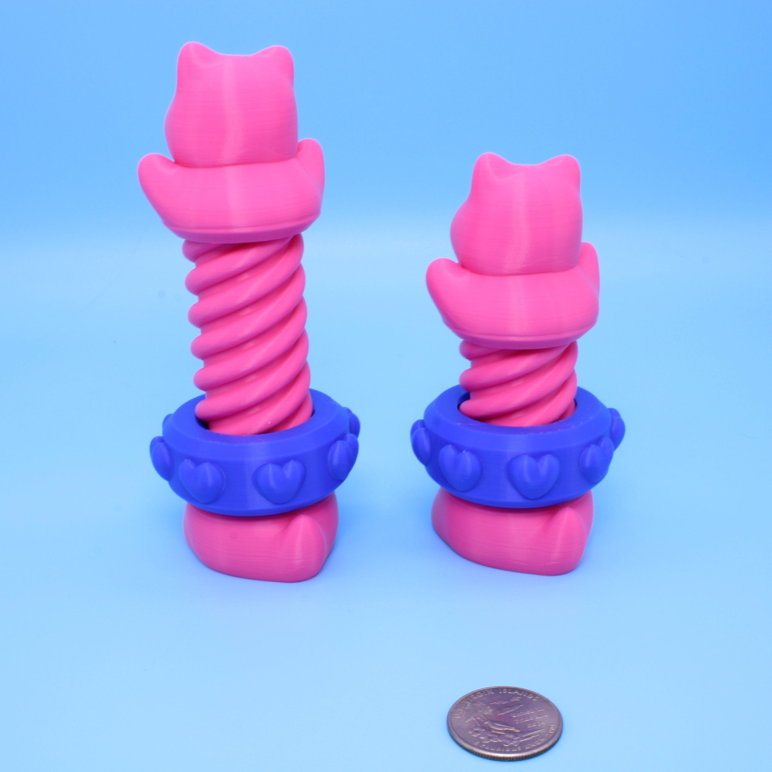 Pink Kitty Cat Bolt with Blue. 2 sizes.